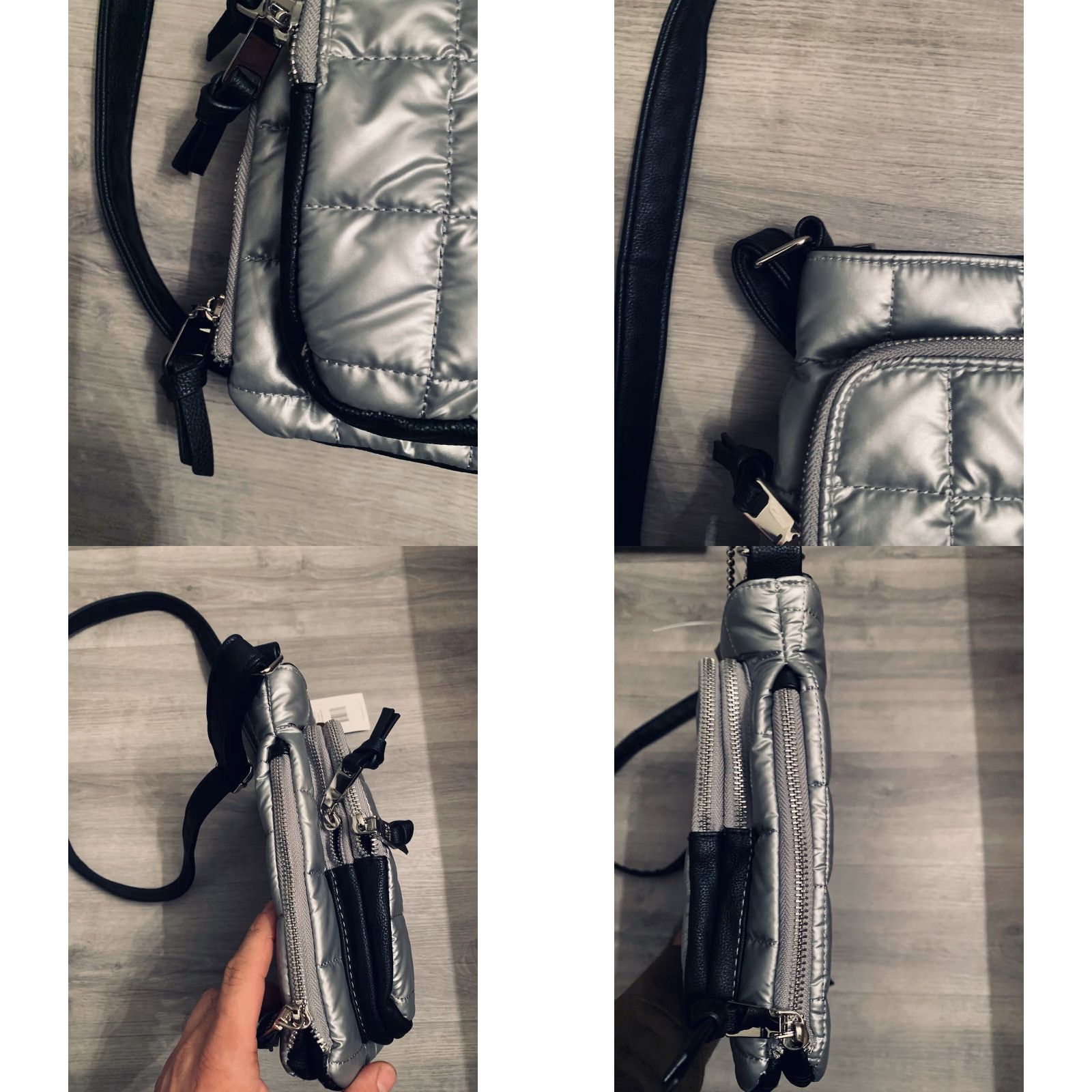 Steve Madden VINTAGE Steve Madden Crossbody Handbag Women Leather Black Medium Silver Hardware Zip Size ONE SIZE - 10 Thumbnail