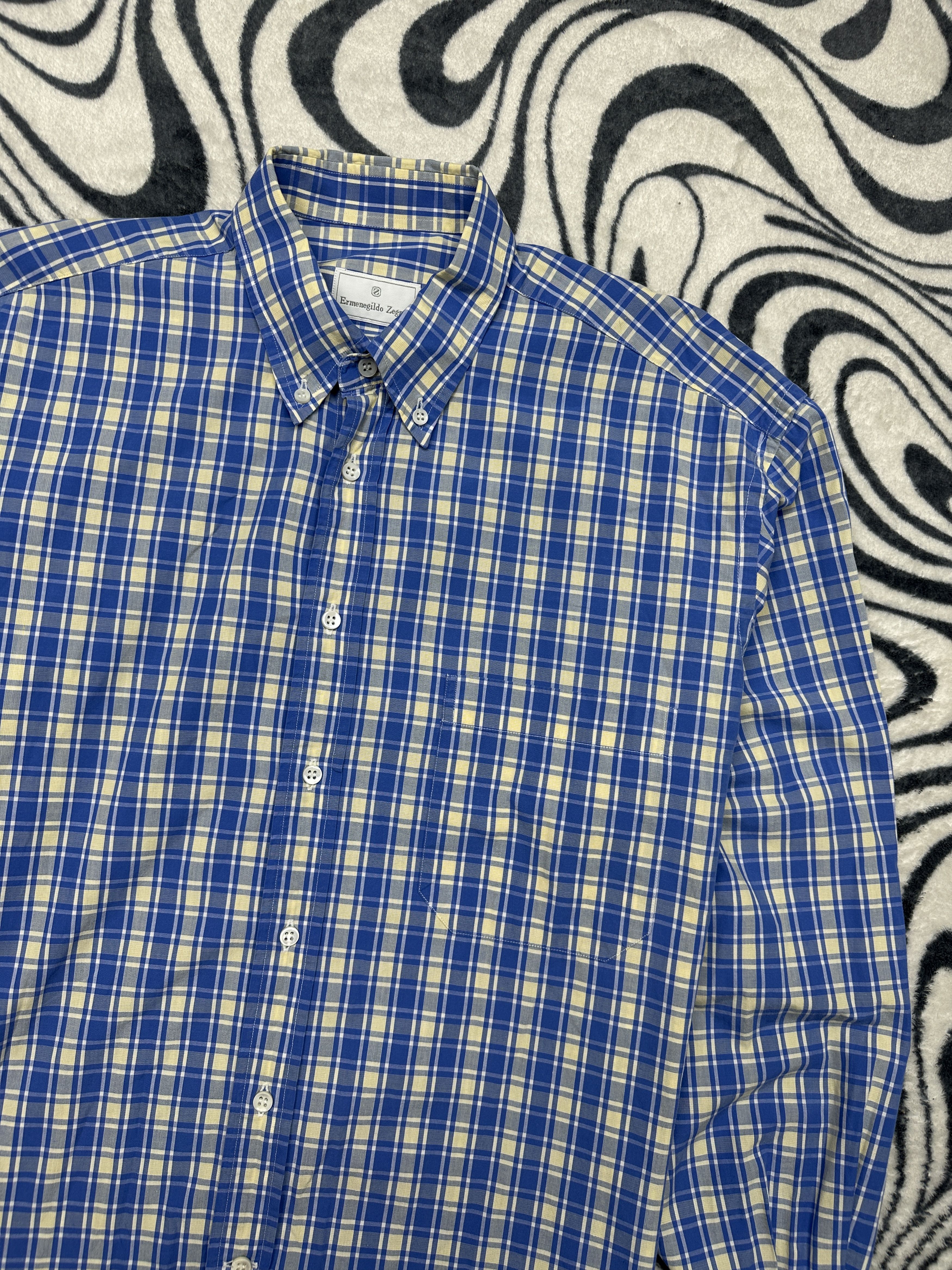 Ermenegildo Zegna Ermenegildo Zegna Vintage Mens Plaid Shirt Size US L / EU 52-54 / 3 - 2 Thumbnail