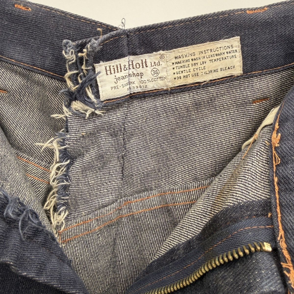 Vintage Vintage Hill & Holt Ltd. “destroyed” deep blue bootcut jeans Size US 34 / EU 50 - 3 Thumbnail