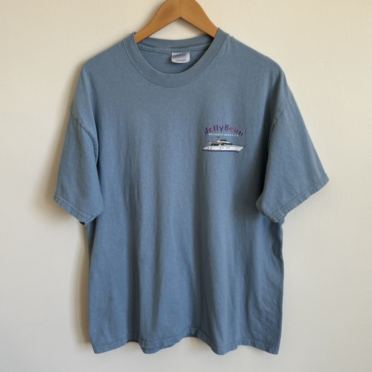 Vintage Jelly Bean Redondo Beach CA Boat T-Shirt Hanes Beefy-T Blue Size US XL / EU 56 / 4 - 2 Thumbnail
