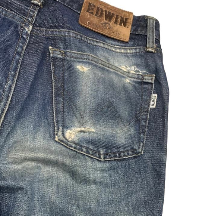 Edwin Vintage Edwin 402 Faded Blue Jeans Distressed Size US 29 - 4 Thumbnail