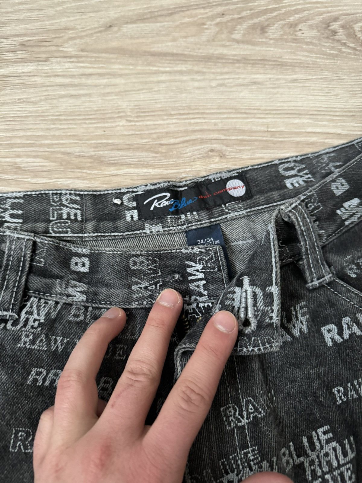 Vintage Crazy Vintage Y2K Raw Blue Jnco Style Monogram Baggy Jeans Size US 34 / EU 50 - 8 Thumbnail