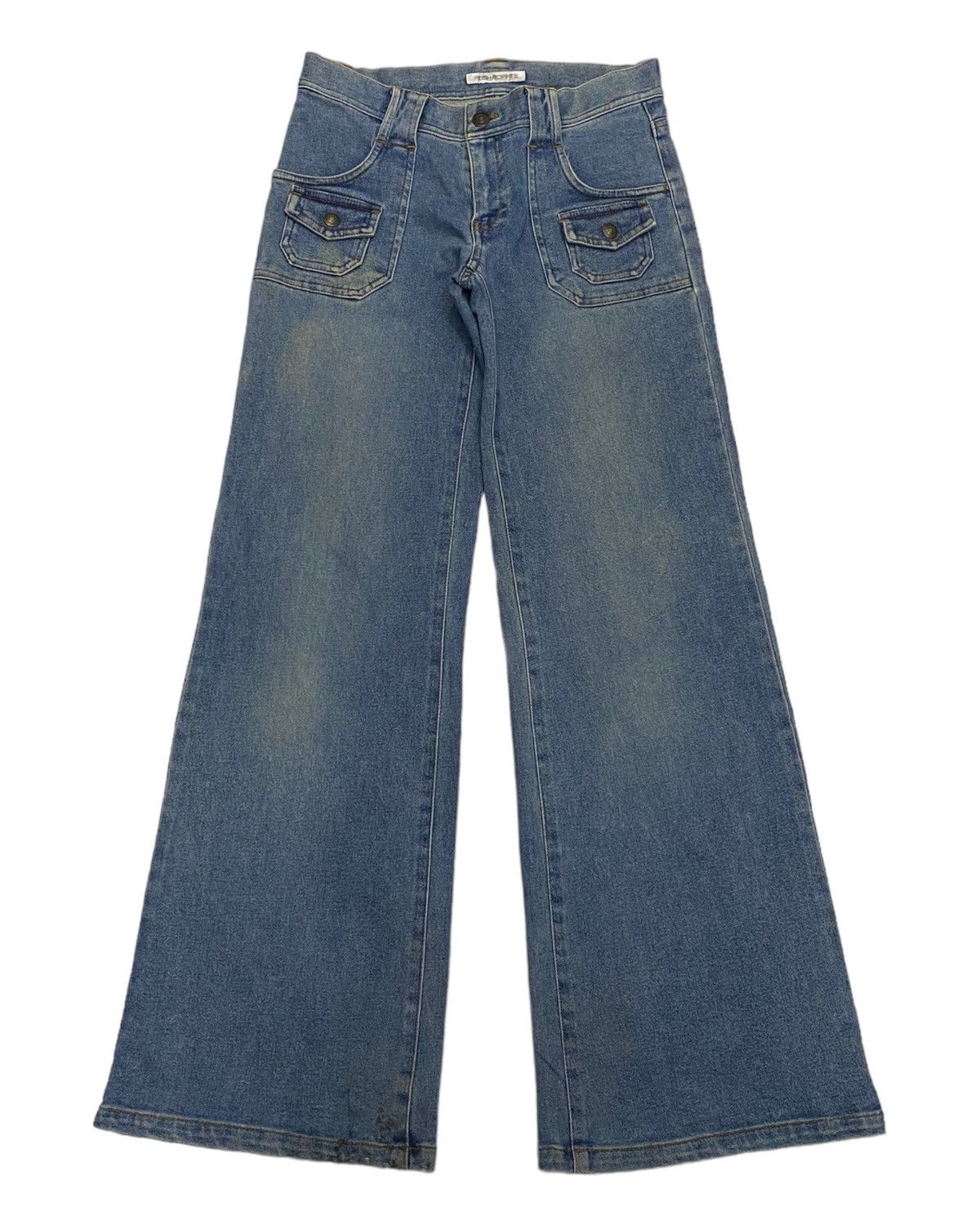 If Six Was Nine FLARE🔥POSH POPPYE BUSH PANTS FLARED DENIM JEANS Size US 29 - 1 Thumbnail