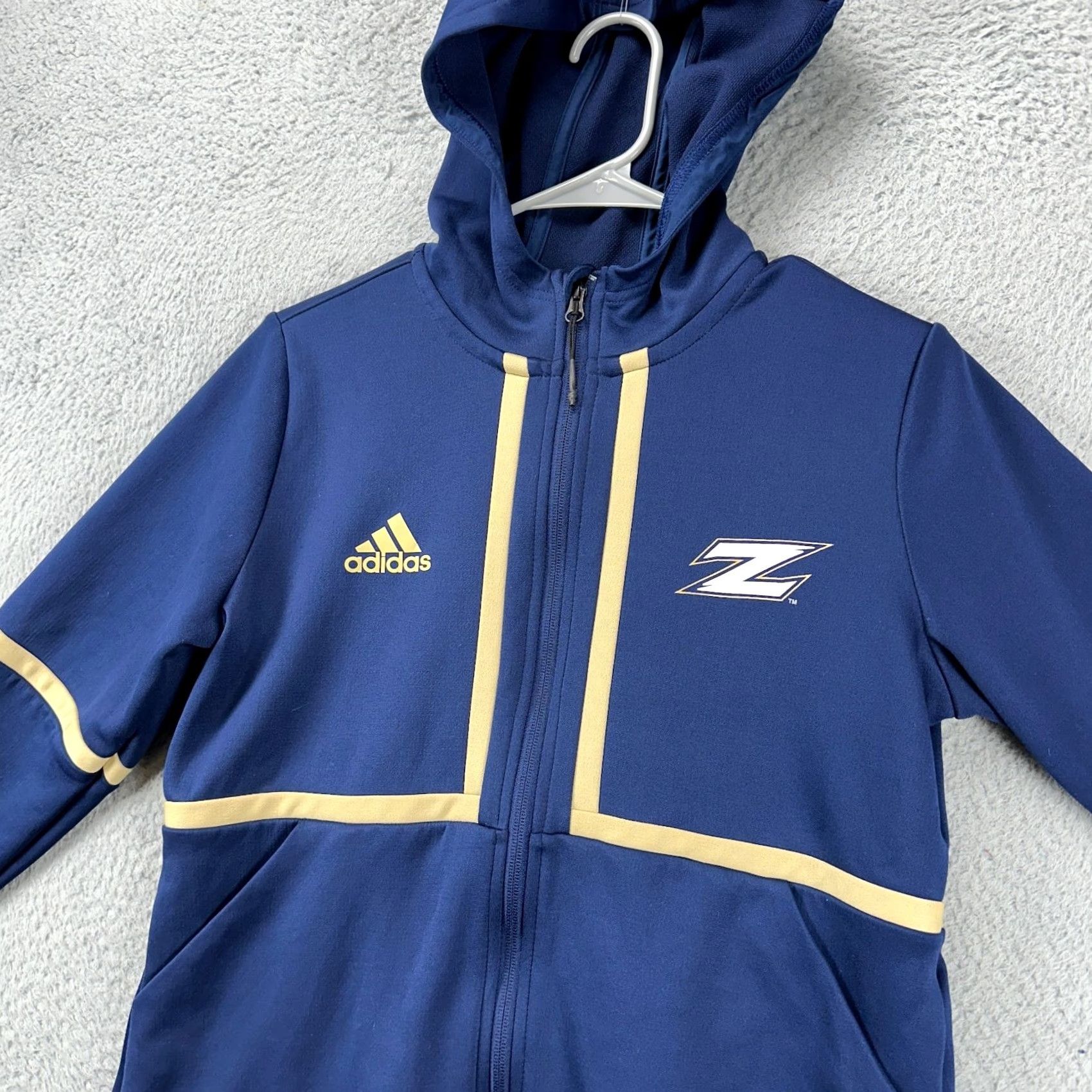 Adidas Nike Shirt Adidas Akron Zips Jacket Womens Medium Blue Full Zip Hooded Logo Athletic Ladies Adidas Size M / US 6-8 / IT 42-44 - 2 Thumbnail