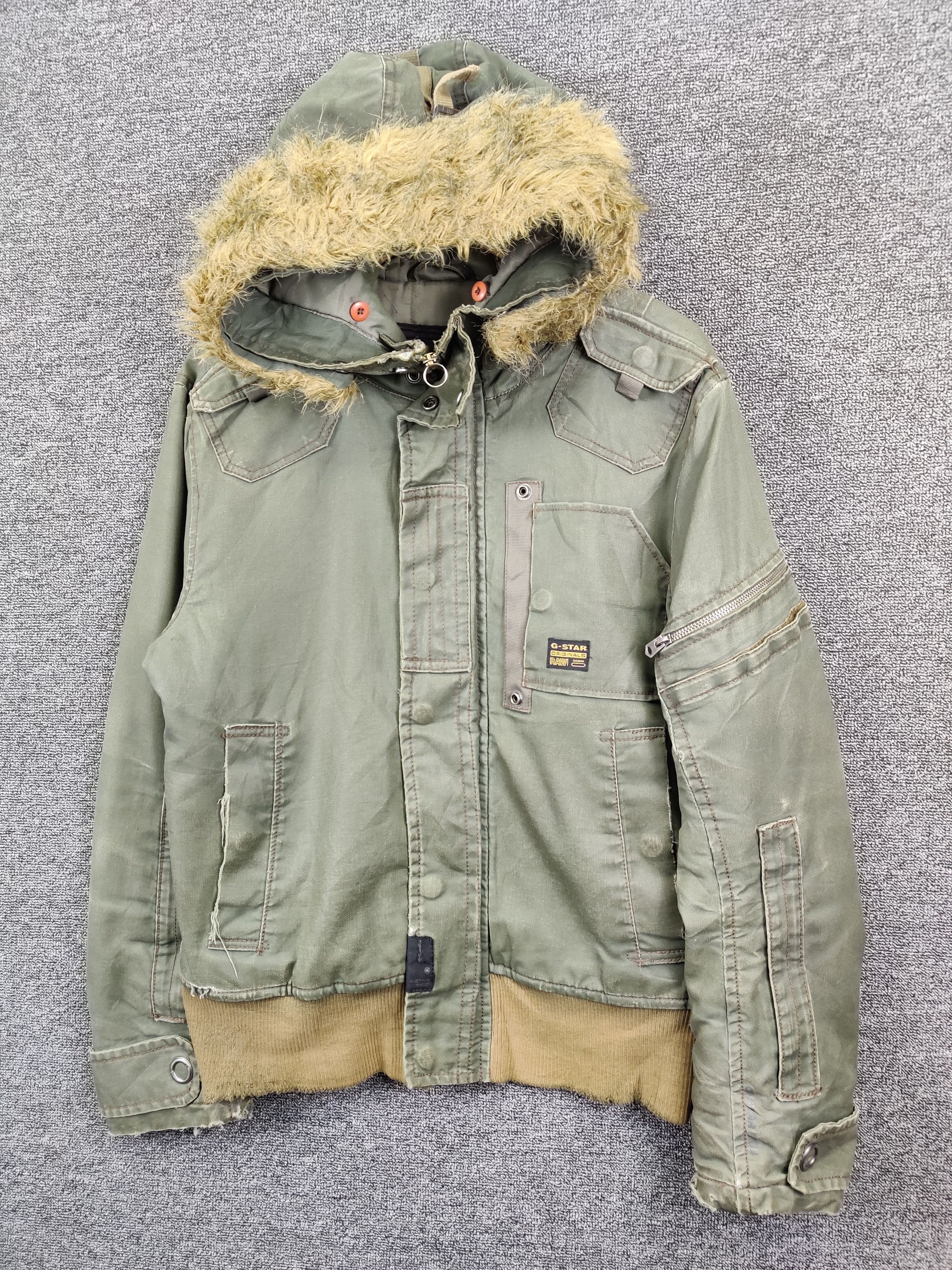 G-Star Vintage G Star Raw 3301 Military Fur Jacket Olive Green Size US L / EU 52-54 / 3 - 2 Thumbnail