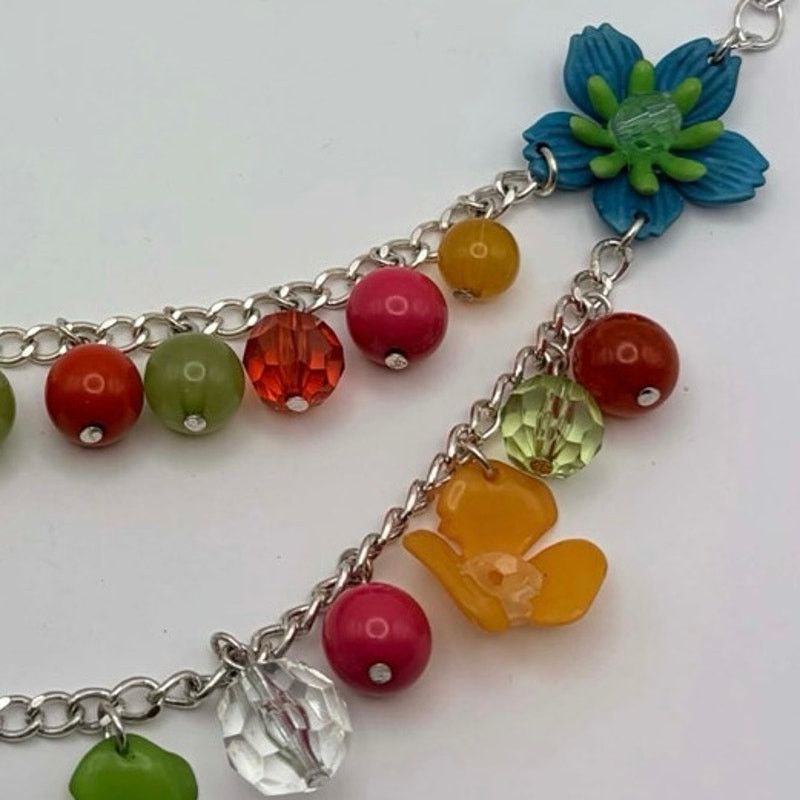 Other Blue & Pink Tropical Floral Necklace Size ONE SIZE - 3 Thumbnail