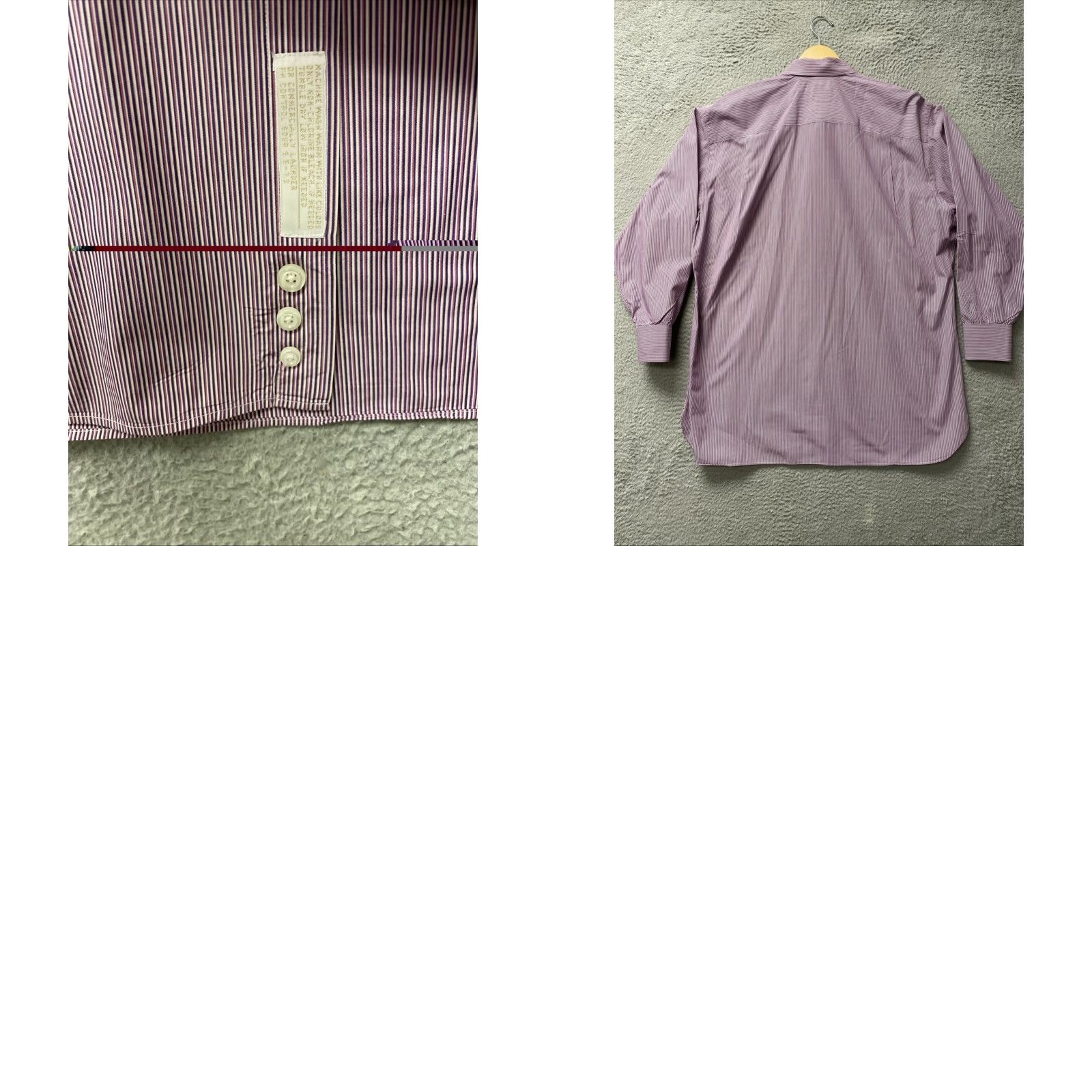 Nordstrom VINTAGE Nordstrom Shirt Mens Size 16.5 Striped Cotton Woven Italy /161-39 Dark Pink Button-Down Collar Long Sleeve Casual Regular Fit USA Shirt Mens Size US L / EU 52-54 / 3 - 9 Thumbnail