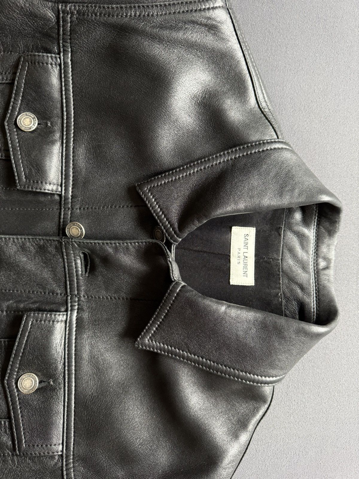 Saint Laurent Paris Saint Laurent Paris - Lamb skin Trucker Jacket - size 48 Size US M / EU 48-50 / 2 - 4 Thumbnail