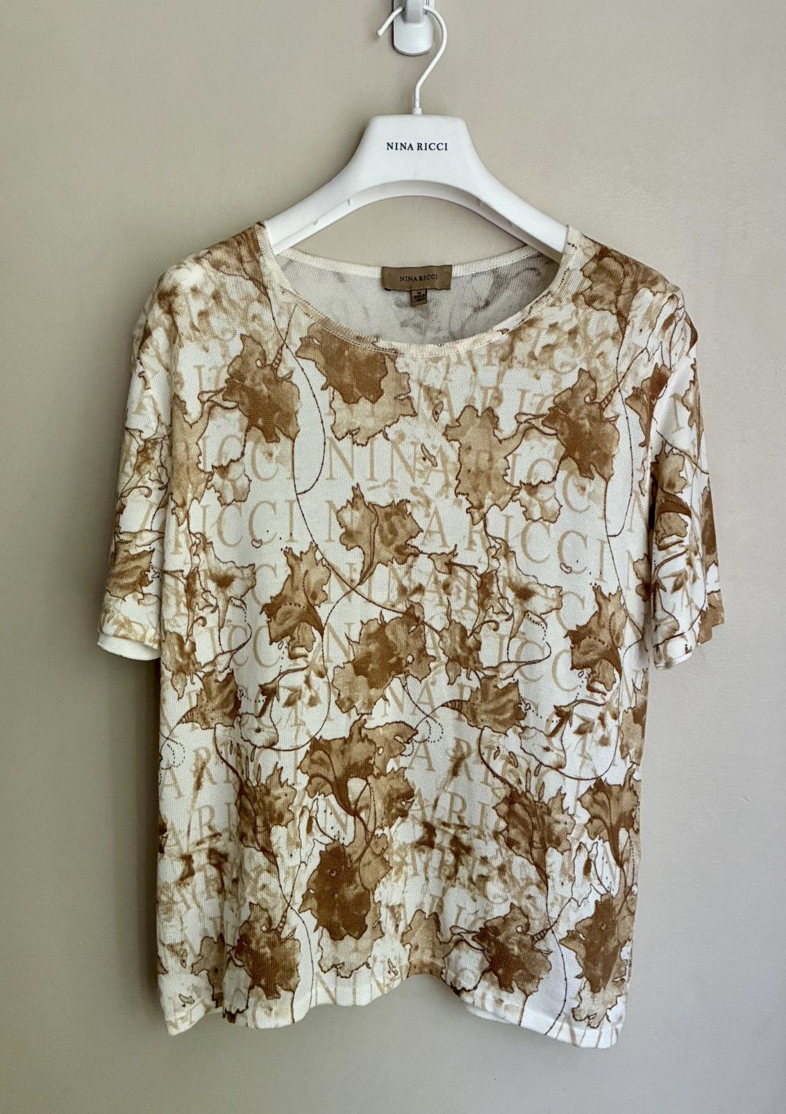Nina Ricci Nina Ricci Autumnal Leaves/ Logo Print 2 Piece Twinset Size M / US 6-8 / IT 42-44 - 10 Thumbnail