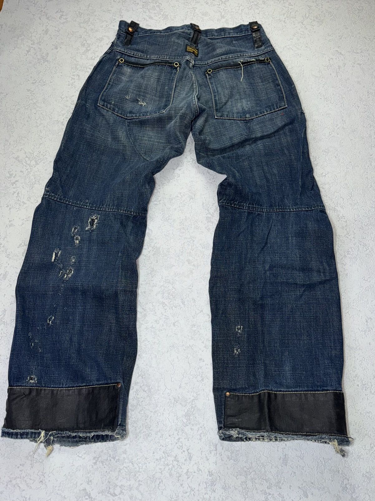 G-Star Vintage G Star Raw Elwood Workwear Distressed Jeans Leather Size US 31 - 13 Thumbnail