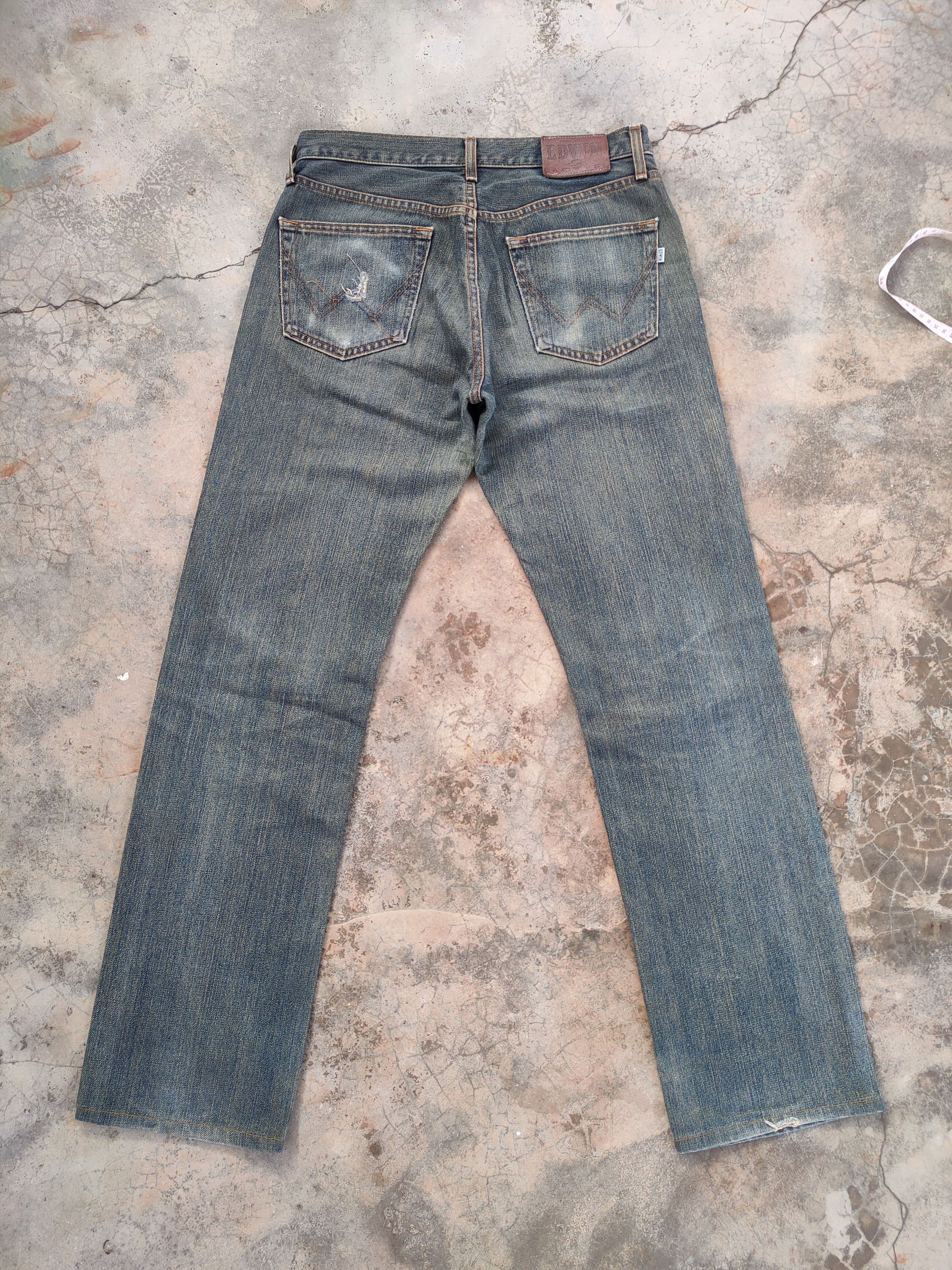 Edwin VINTAGE EDWIN 403 FADED DISTRESSED JEAN DENIM PANTS Size US 31 - 2 Thumbnail