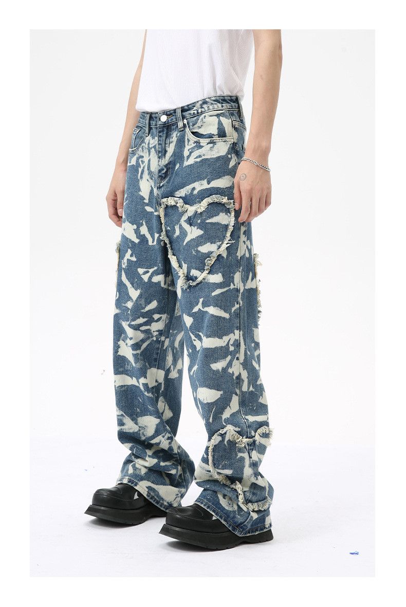 Japanese Brand × Jean × Vintage High Street Printing Patchwork Loose Jeans Size US 31 - 2 Thumbnail
