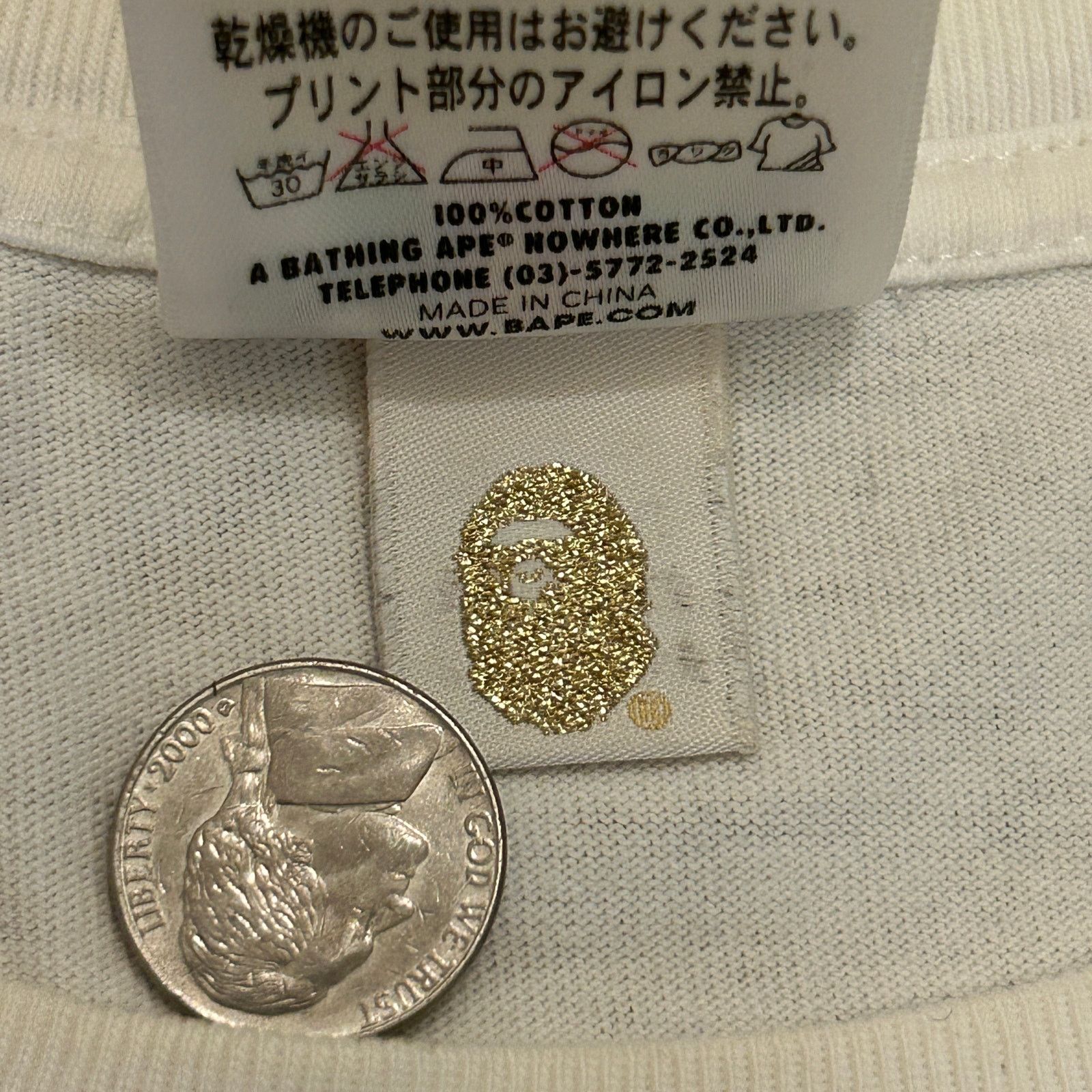 Bape Bape College Logo Lighter Tee White Size US XL / EU 56 / 4 - 5 Thumbnail