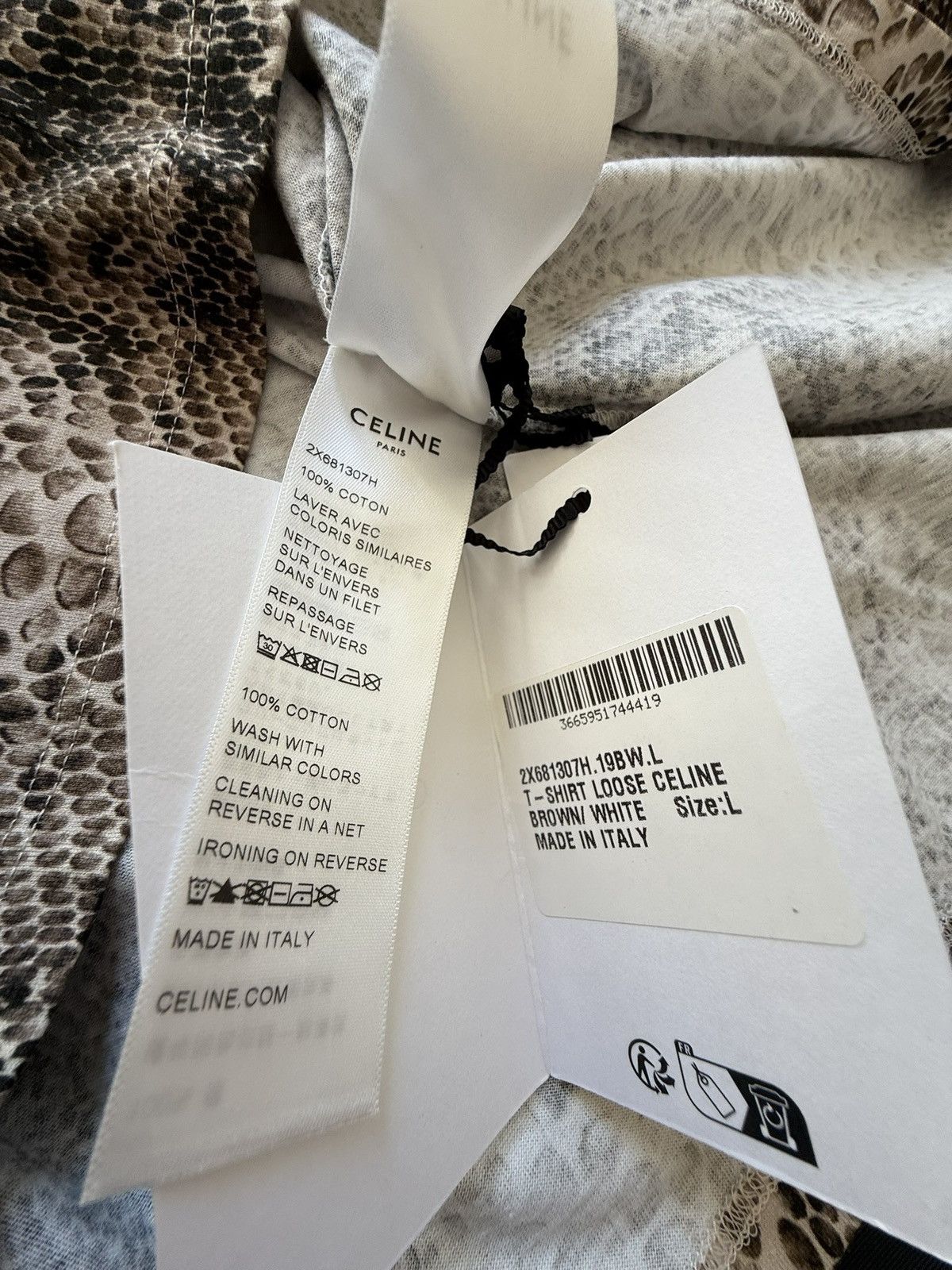 Celine Rare Celine snakeskin logo T shirt Hedi Slimane grail L BNWT Size US L / EU 52-54 / 3 - 16 Thumbnail