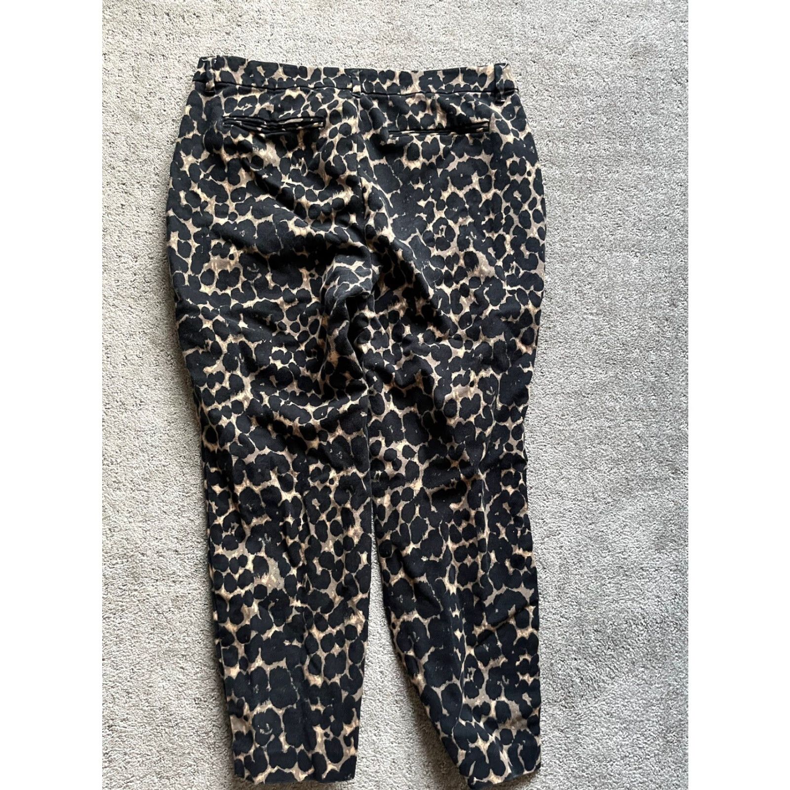 Old Navy Old Navy pants Women Leopard Print Crop Ankle 10 Regular Brown Polyester Spandex high rise straight leg Inseam 25 in Size 36" / US 14 / IT 50 - 3 Thumbnail