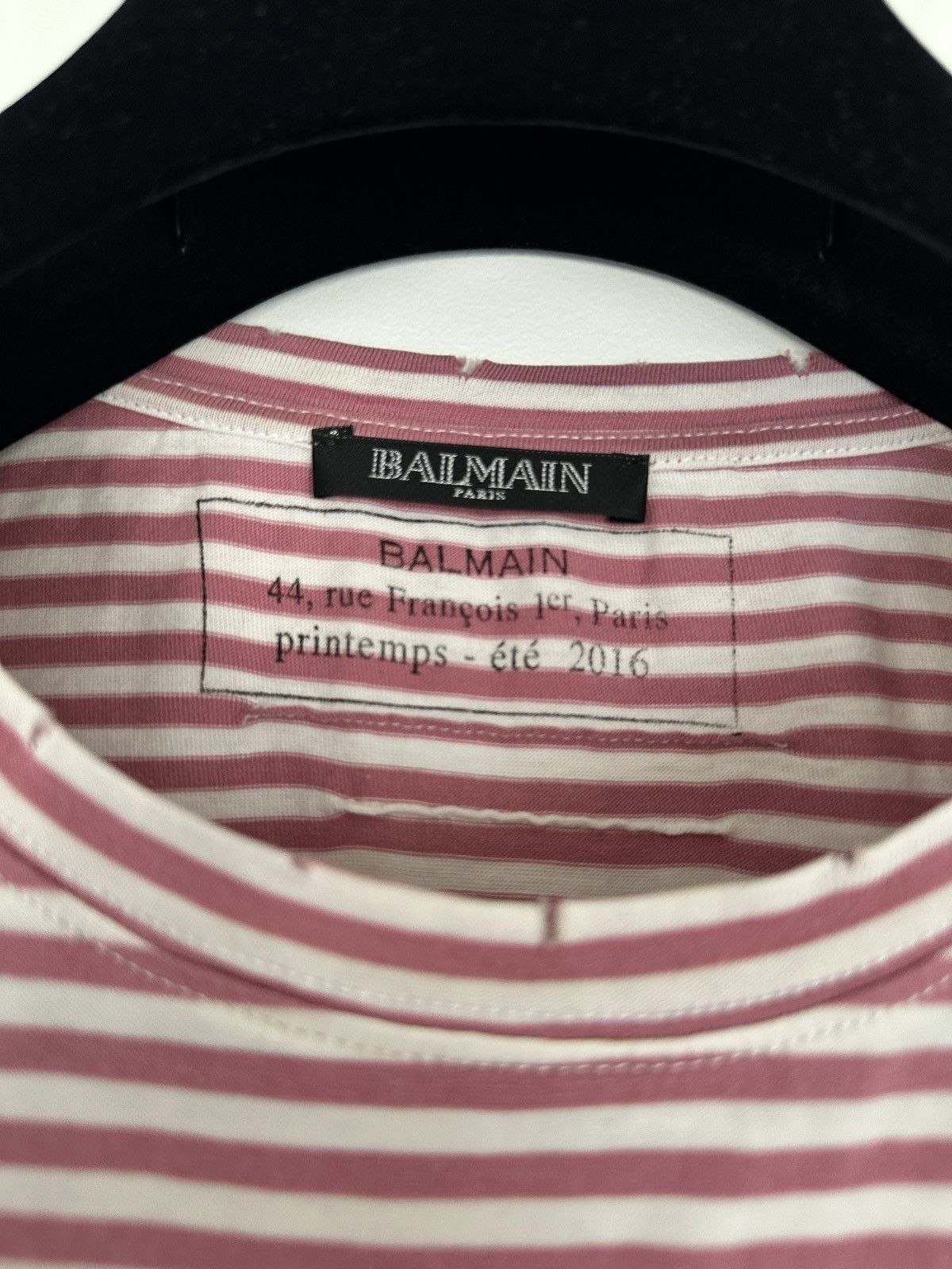 Balmain Balmain Paris striped T-shirt with button detail Size US M / EU 48-50 / 2 - 3 Thumbnail