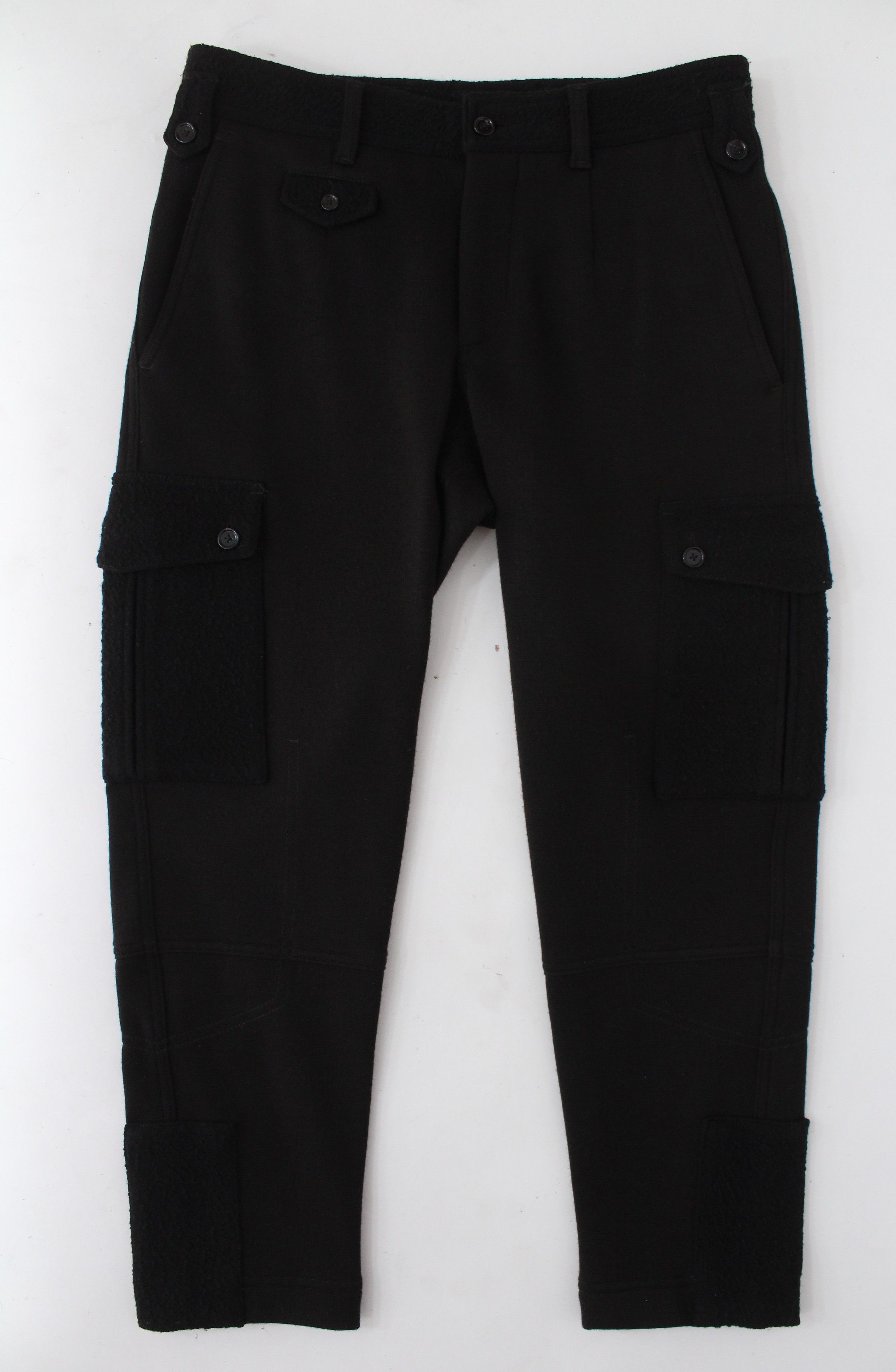 Dolce & Gabbana Dolce & Gabbana Black Wool Cargo Pants Size IT 44 Size US 28 / EU 44 - 1 Thumbnail