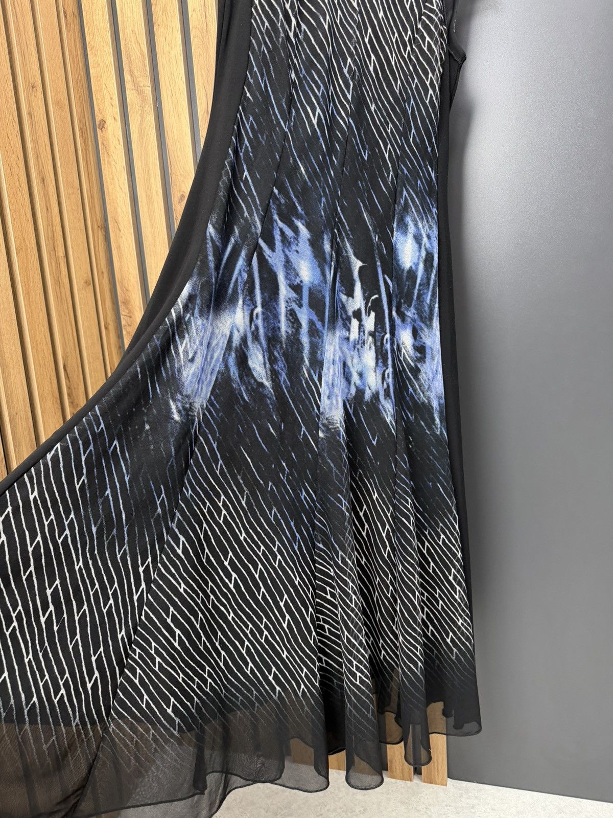 Other Picadilly Canada Mesh Midi Dress Black Blue Abstract S Size S / US 4 / IT 40 - 6 Thumbnail