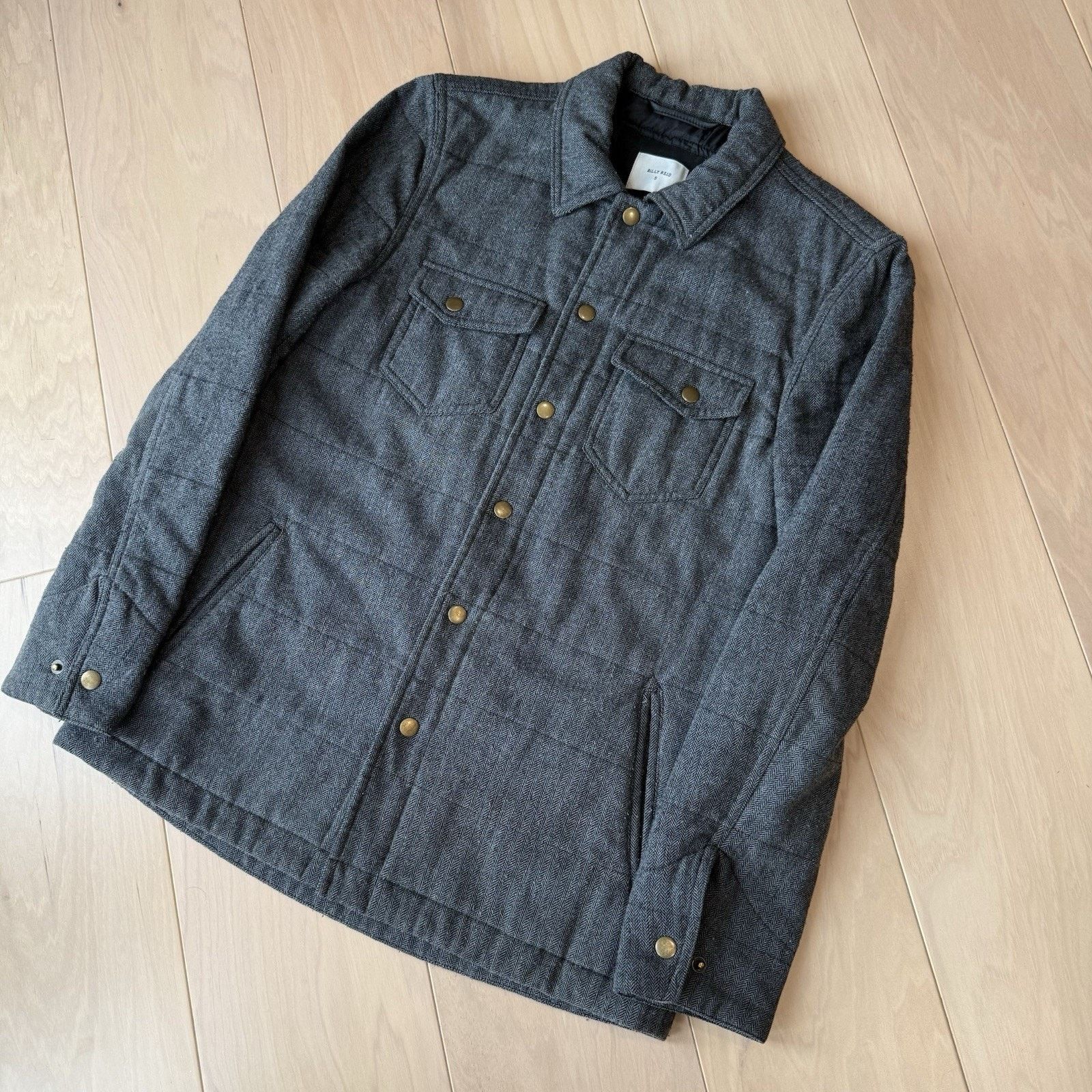 Billy Reid Billy Reid Shirt Jacket Small Gray Black Herringbone LS Size US S / EU 44-46 / 1 - 9 Thumbnail