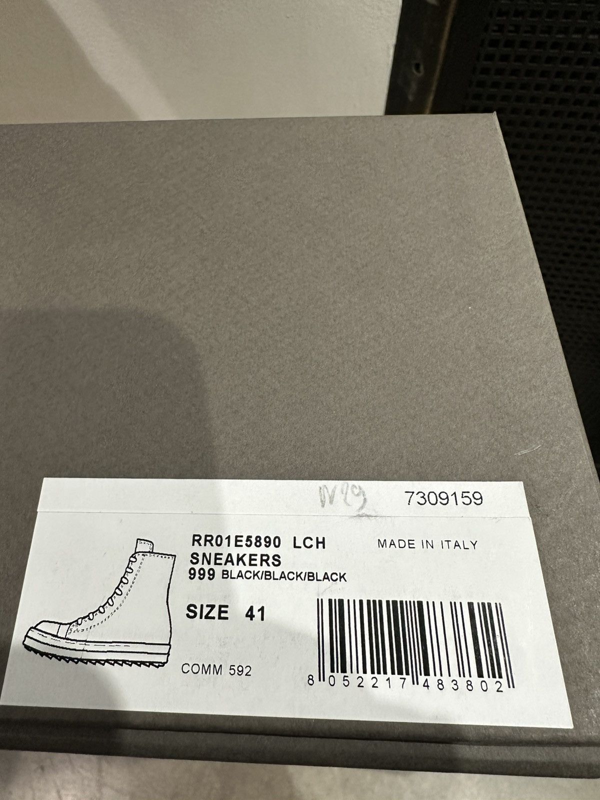 Rick Owens RICK OWENS - Hi Sneaks Black Black Size US 8 / EU 41 - 8 Thumbnail