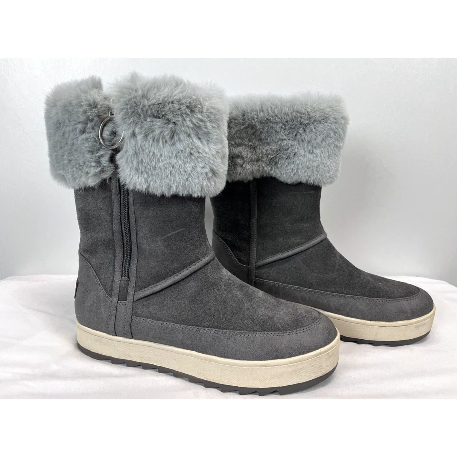 Vintage Koolaburra by Ugg Boots Boots Women Size 9 Gray Suede Shearling VGUC Women’s Size US 9 / IT 39 - 2 Thumbnail