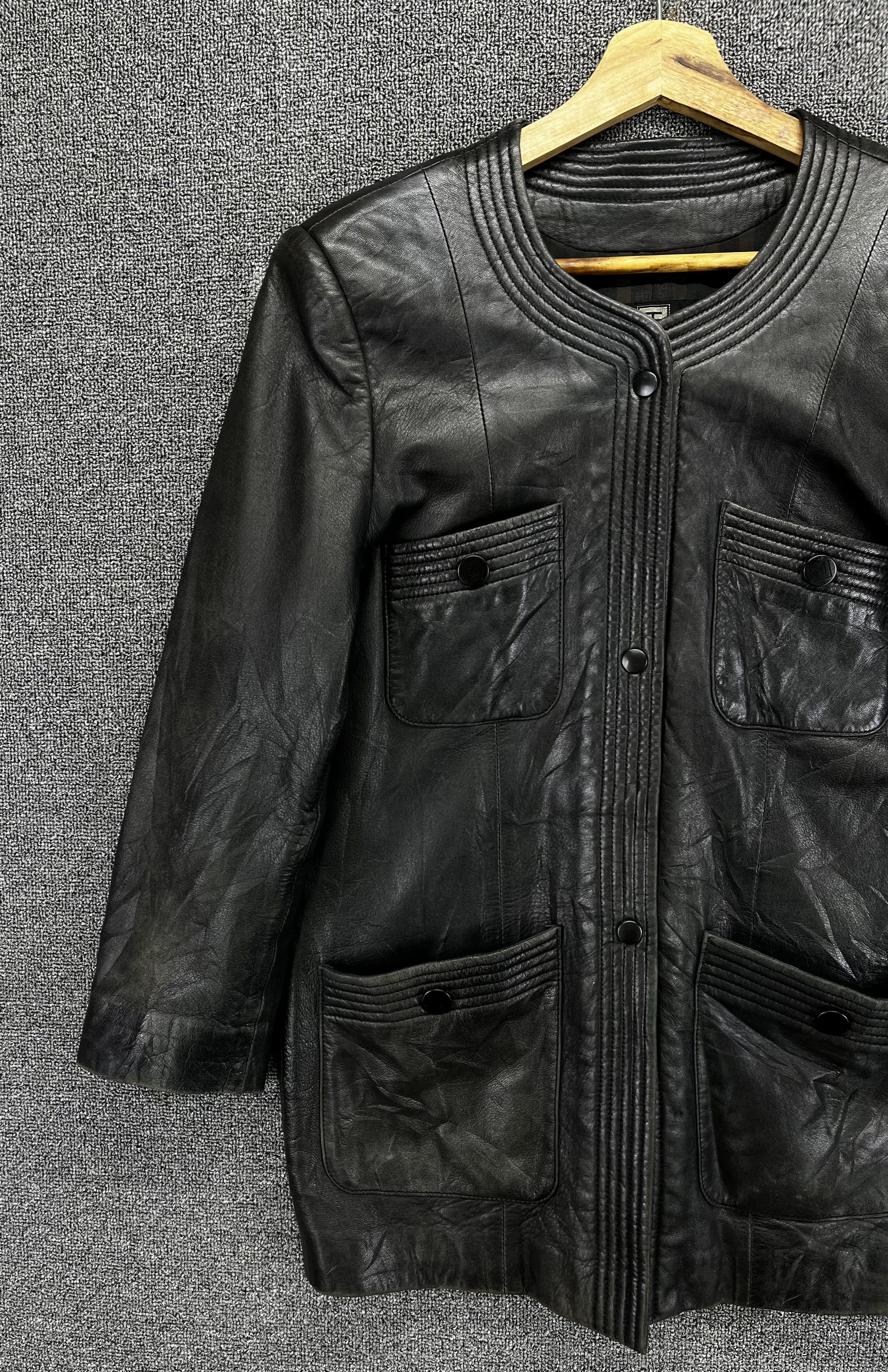 Balmain Vintage Pierre Balmain Luxury Button Up Leather Jacket Size L / US 10 / IT 46 - 4 Thumbnail