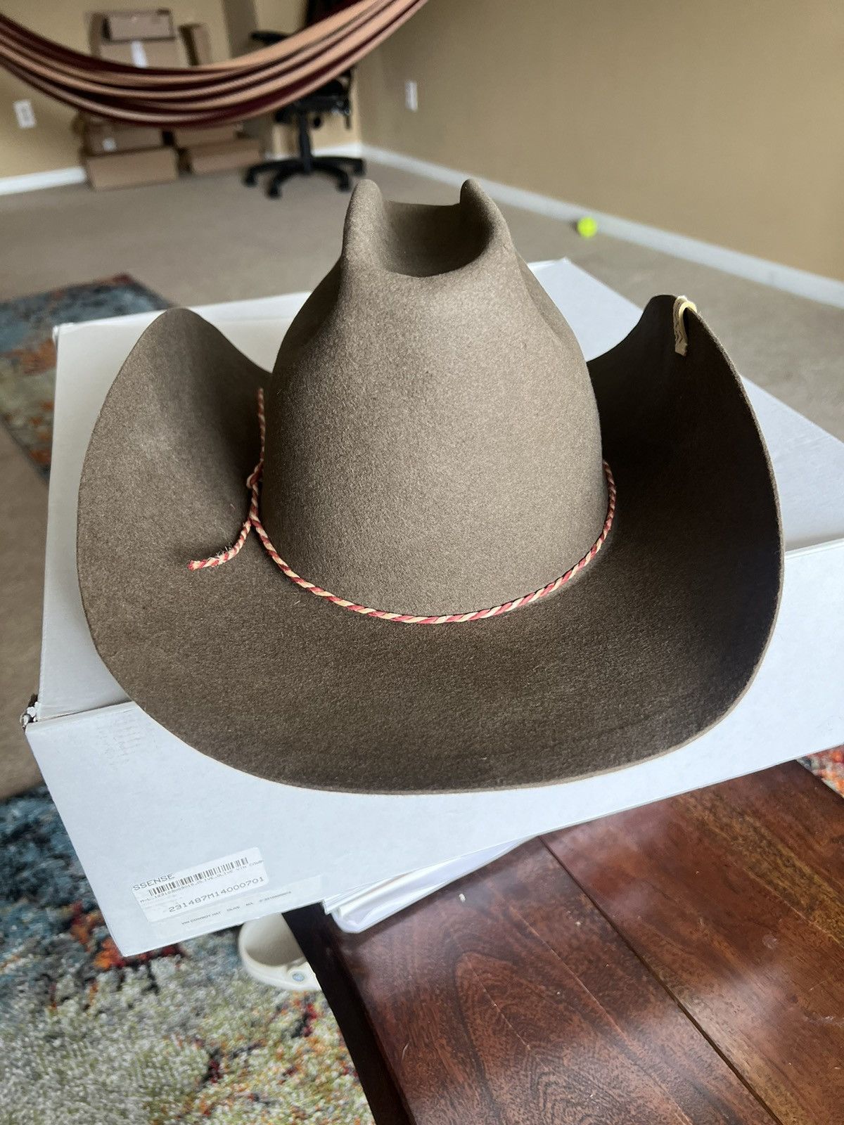 image of Visvim Vin Cowboy Hat M/l in Olive, Men's