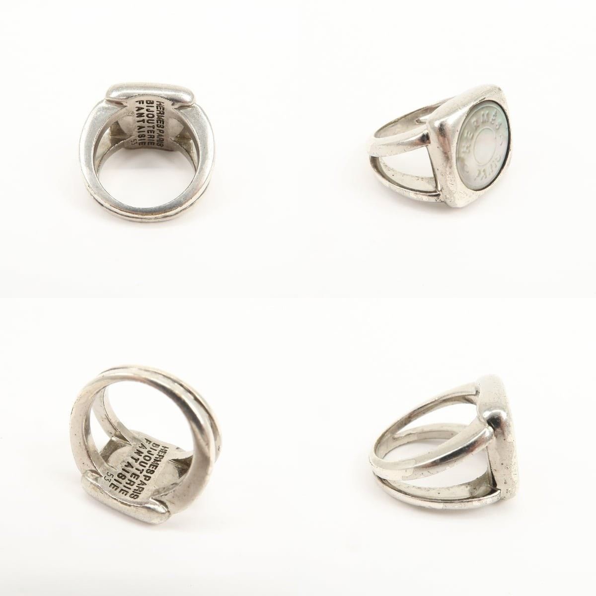 Hermes Hermes Logo Corozo Serie Sterling Silver Ring Size ONE SIZE - 3 Thumbnail