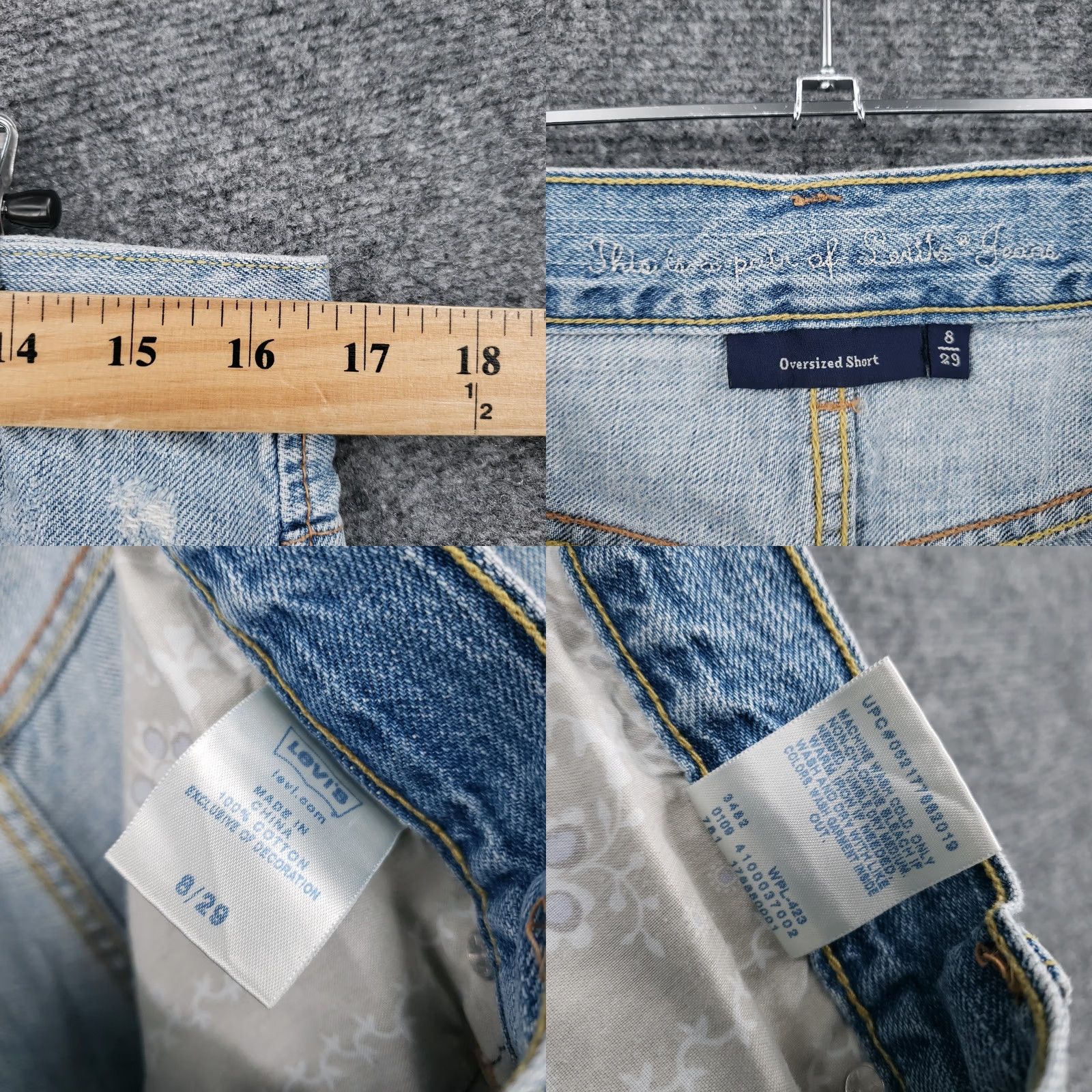 Levi's Levi's Jeans Bermuda Shorts Womens 8 Blue Distressed Light Wash Denim 5-Pocket Regular Rise High 14in Inseam XS? Size 30" / US 8 / IT 44 - 8 Thumbnail