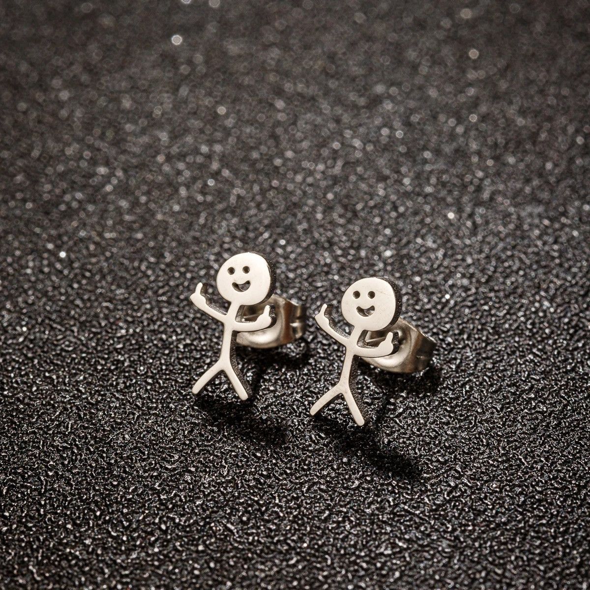 Jewelry Funny Middle Finger Stud Earrings Charm Earring Gift Size ONE SIZE - 2 Thumbnail
