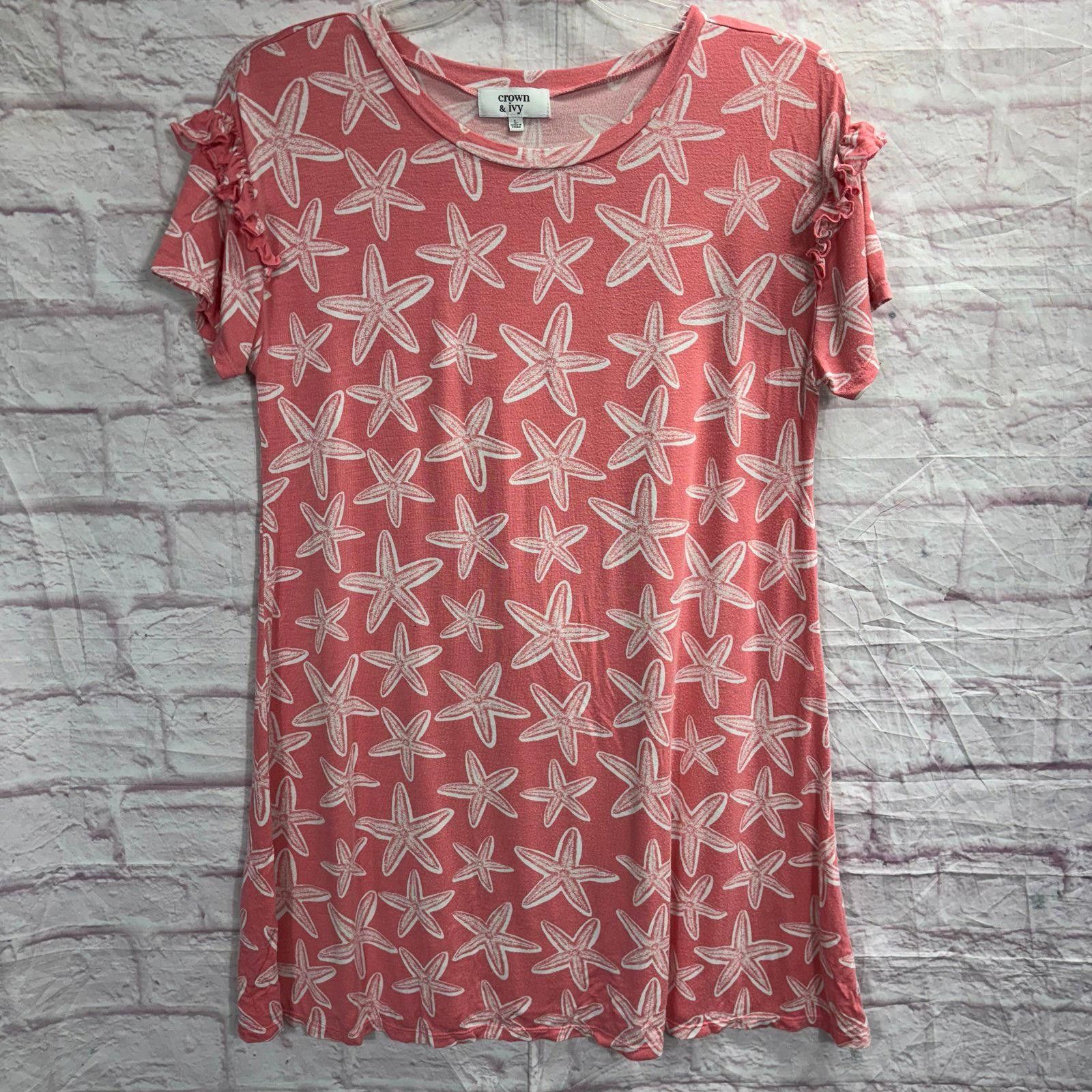 Other Crown & Ivy Starfish Print Large Nightgown Size ONE SIZE - 1 Thumbnail
