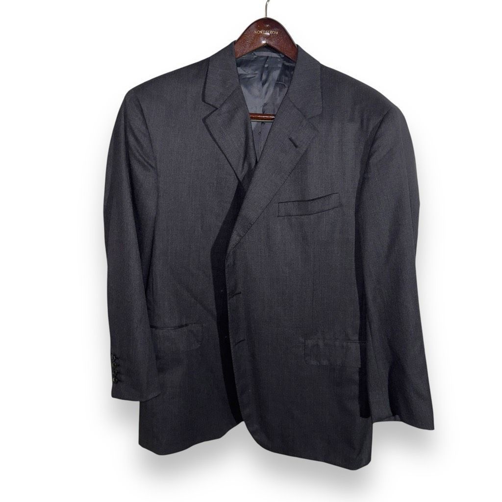 Oxxford Clothes Gray Oxxford Clothes Bespoke 3 Roll 2 Suit Jacket Size 46R Size 46R - 1 Thumbnail