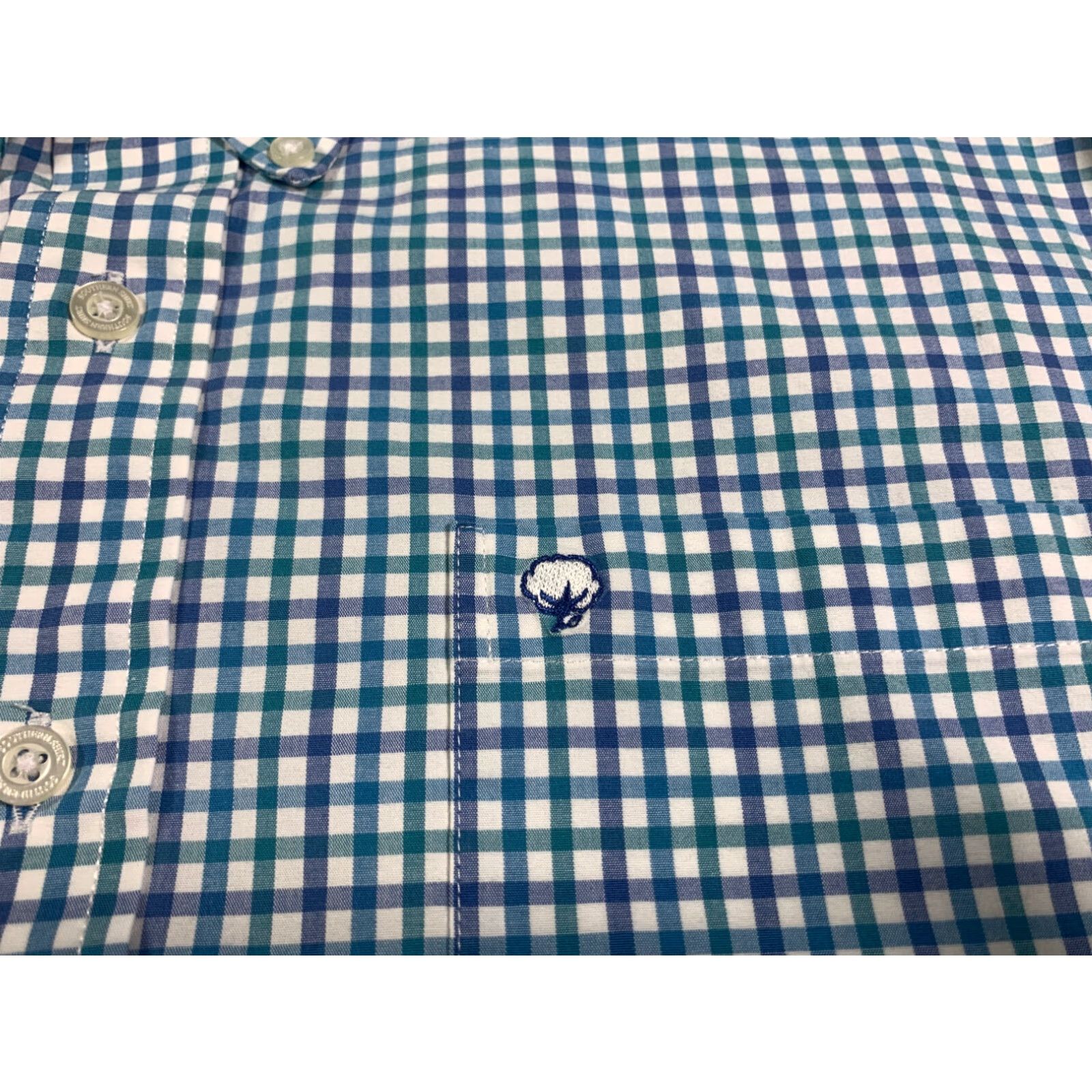 Vintage COTTON CLUB Plaid Long Sleeve Button-Up Shirt Adult Large Green Size US L / EU 52-54 / 3 - 2 Thumbnail