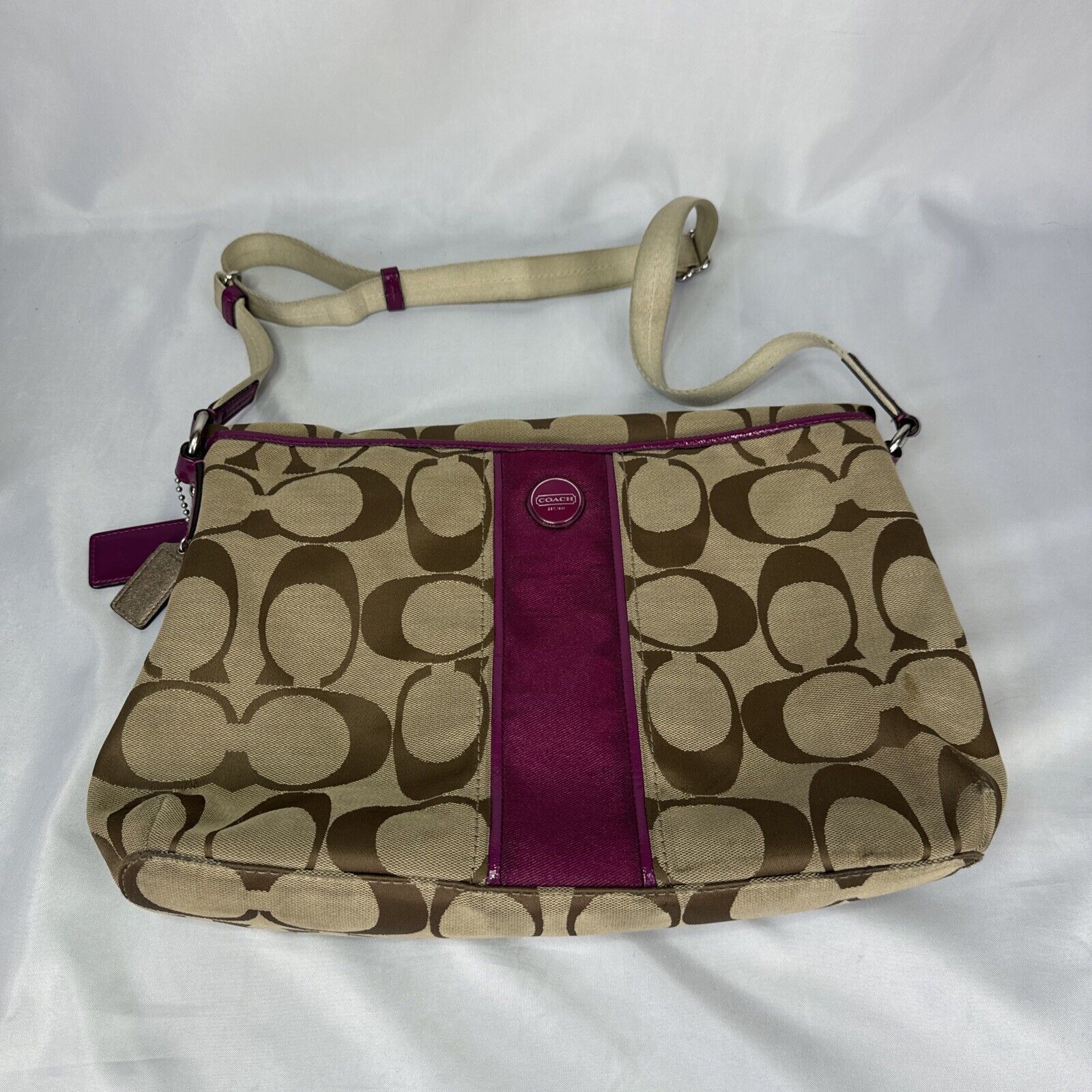 Coach Coach Signature Stripe Shoulder Bag Crossbody Fold Over Size ONE SIZE - 1 Thumbnail