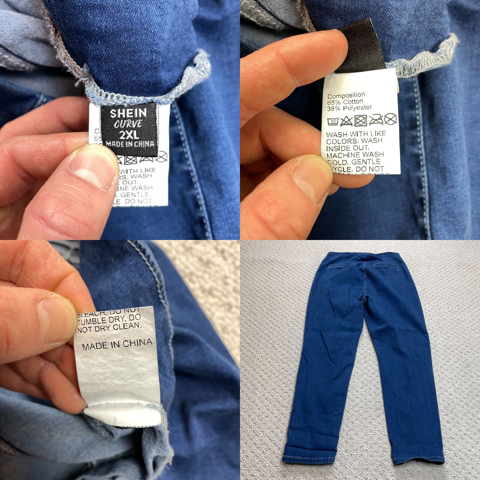 Shein Shein Jeans Womens 2XL Curve High Rise Dark Wash Blue Denim Zip 32x28 Leg Size 40" / US 18 - 8 Thumbnail