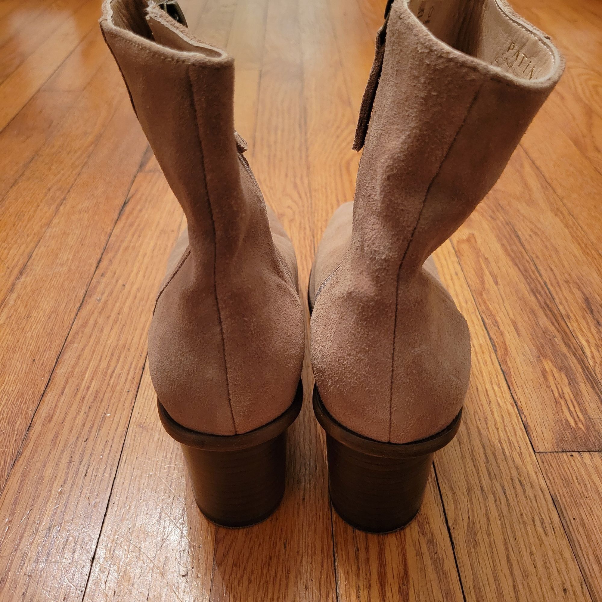 Portland Leather Patina 11 Suede Ankle Boots 41 VERO Square Toe Handmade Port Size US 11 / IT 41 - 4 Thumbnail