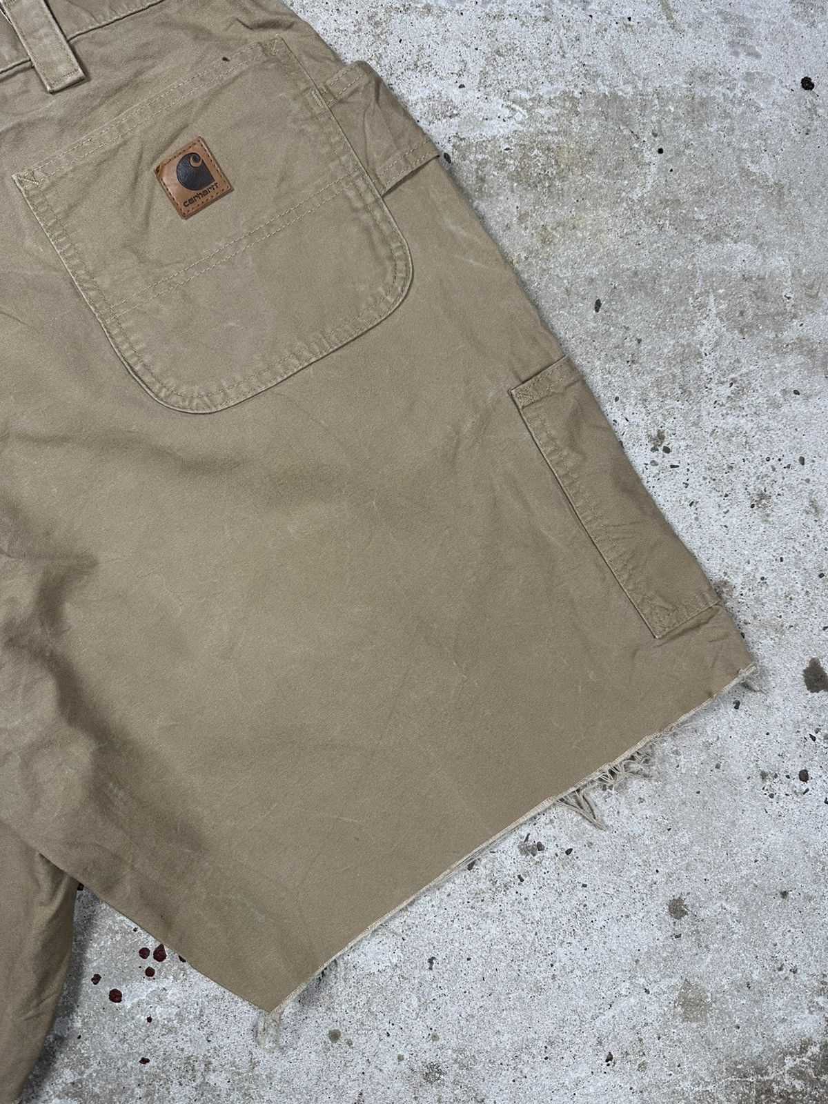 Carhartt × Vintage Vintage Y2K Carhartt Baggy Carpenter Denim Shorts Beige Size US 42 / EU 58 - 4 Thumbnail