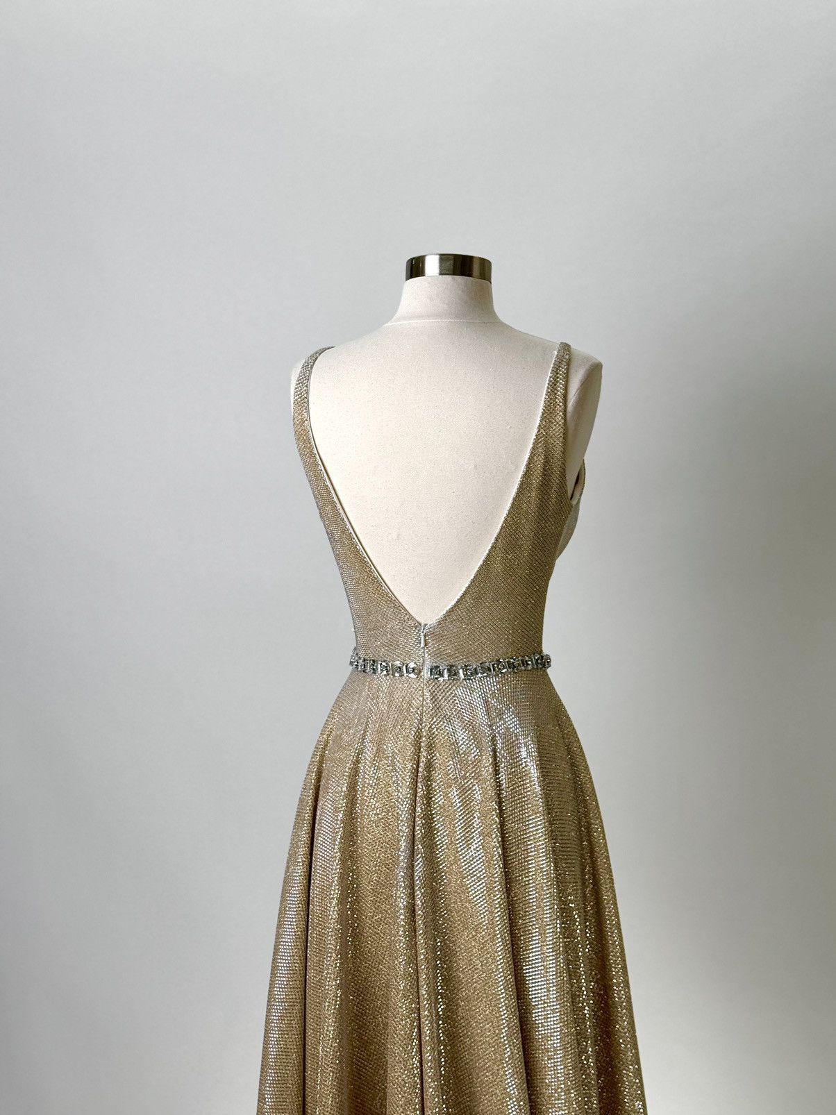 Other Brand New US 10 Jovani Gold Maxi Evening Dress Size L / US 10 / IT 46 - 8 Thumbnail