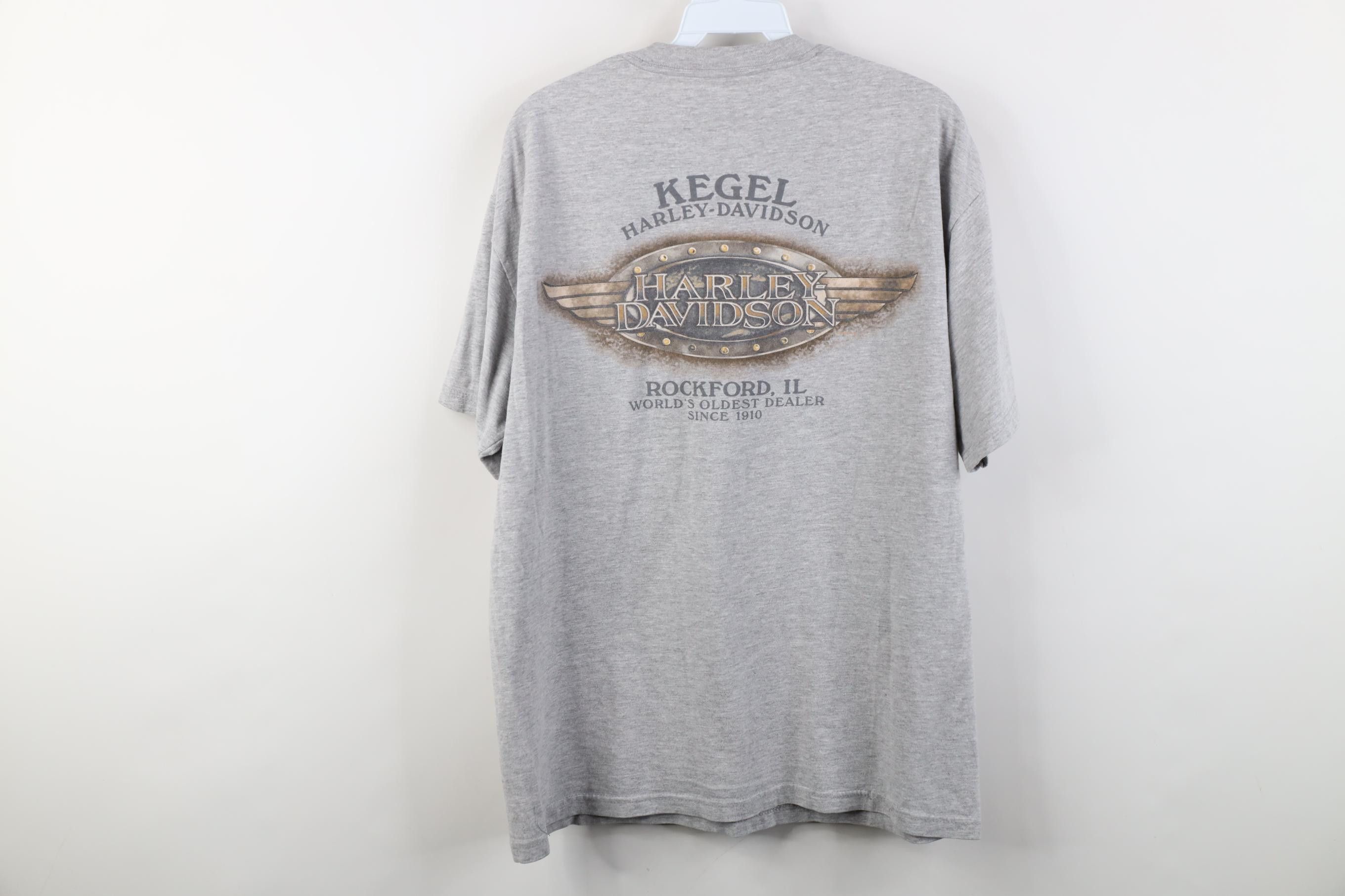 Harley Davidson Vintage Harley Davidson Velour Logo Pocket T-Shirt Gray Size US M / EU 48-50 / 2 - 11 Thumbnail