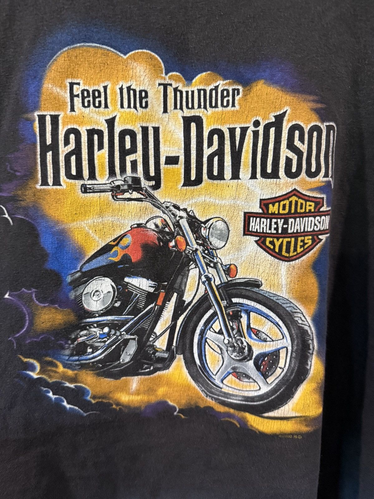 Harley Davidson 2003 FEEL THE THUNDER Harley Davidson T-Shirt Size XL Black Size US XL / EU 56 / 4 - 4 Thumbnail