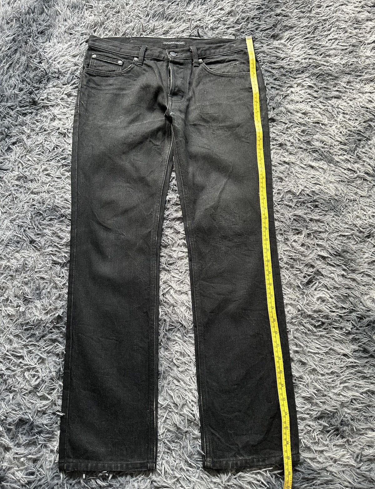 BUFFALO BOBS Archive 00's Lounge Lizard coated black denim Size US 33 - 10 Thumbnail
