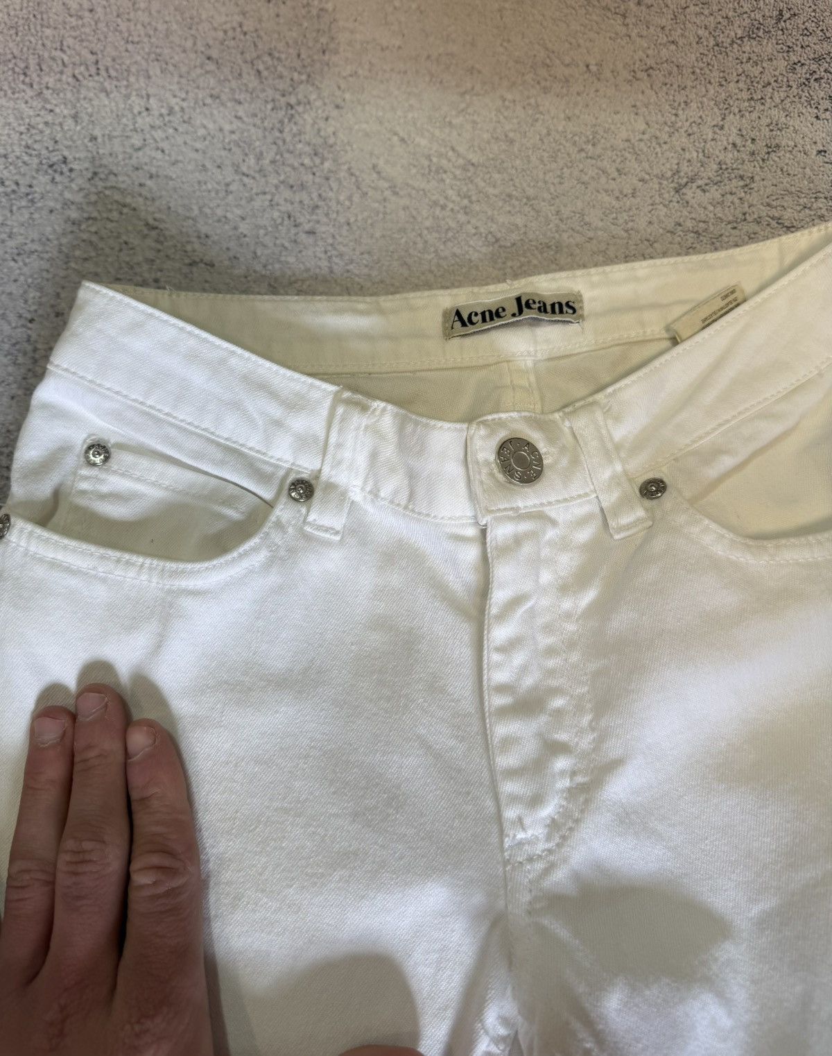 Acne Studios Acne Jeans HEP Slim Straight White Denim 26x34 Vintage Size 26" / US 2 / IT 38 - 24 Thumbnail