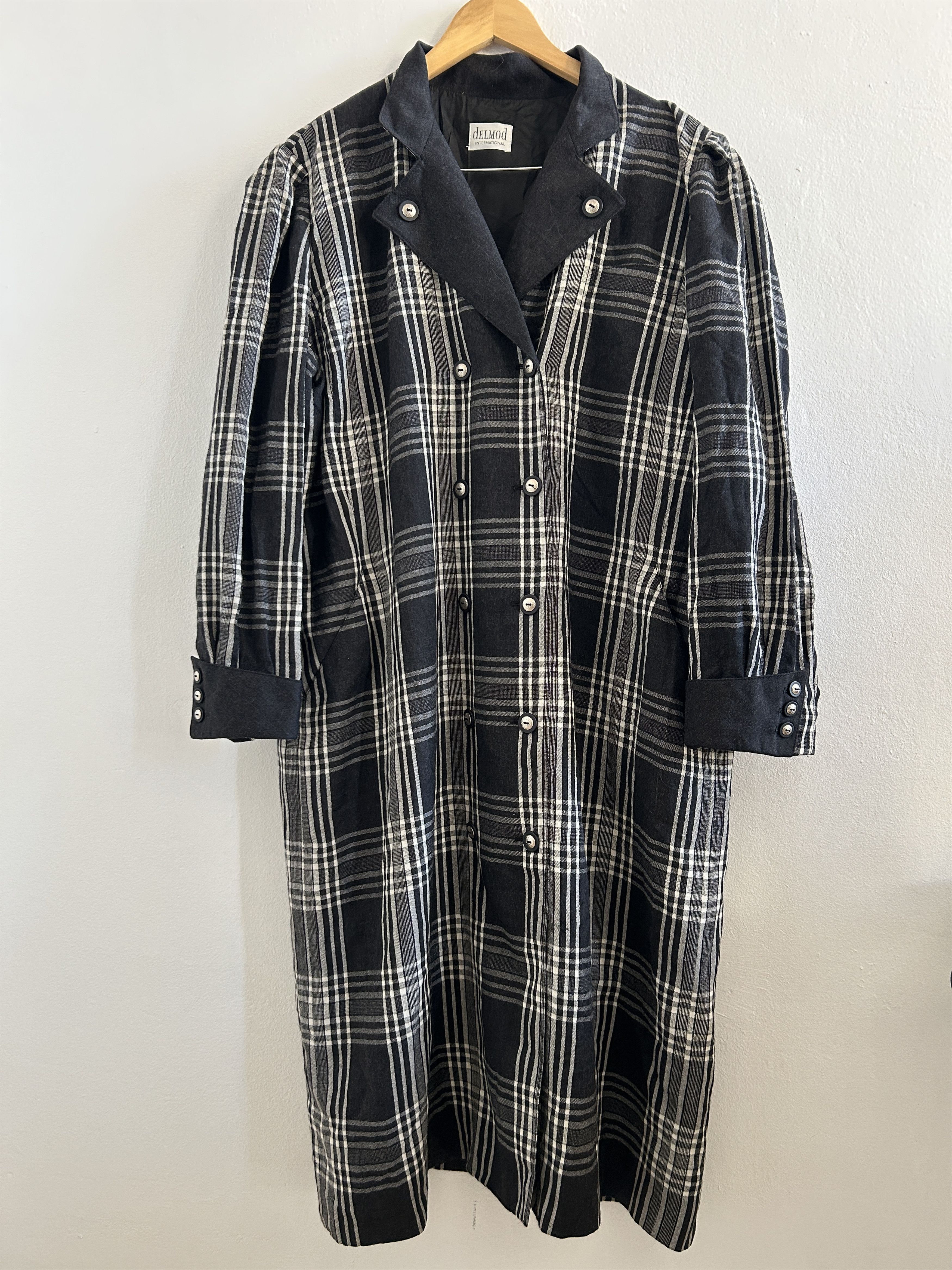 Vintage Vintage 80s Wool Plaid Double Breasted Midi Dress Size XL / US 12-14 / IT 48-50 - 8 Thumbnail