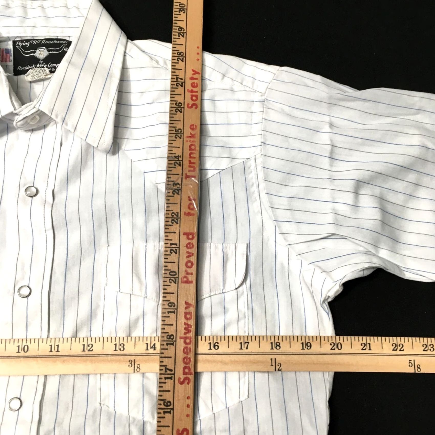 Vintage VINTAGE Flying R Shirt Mens 15 Stripe Black Pearl Snap Button Ranch Wear Rodeo 60/40 Size US M / EU 48-50 / 2 - 4 Thumbnail