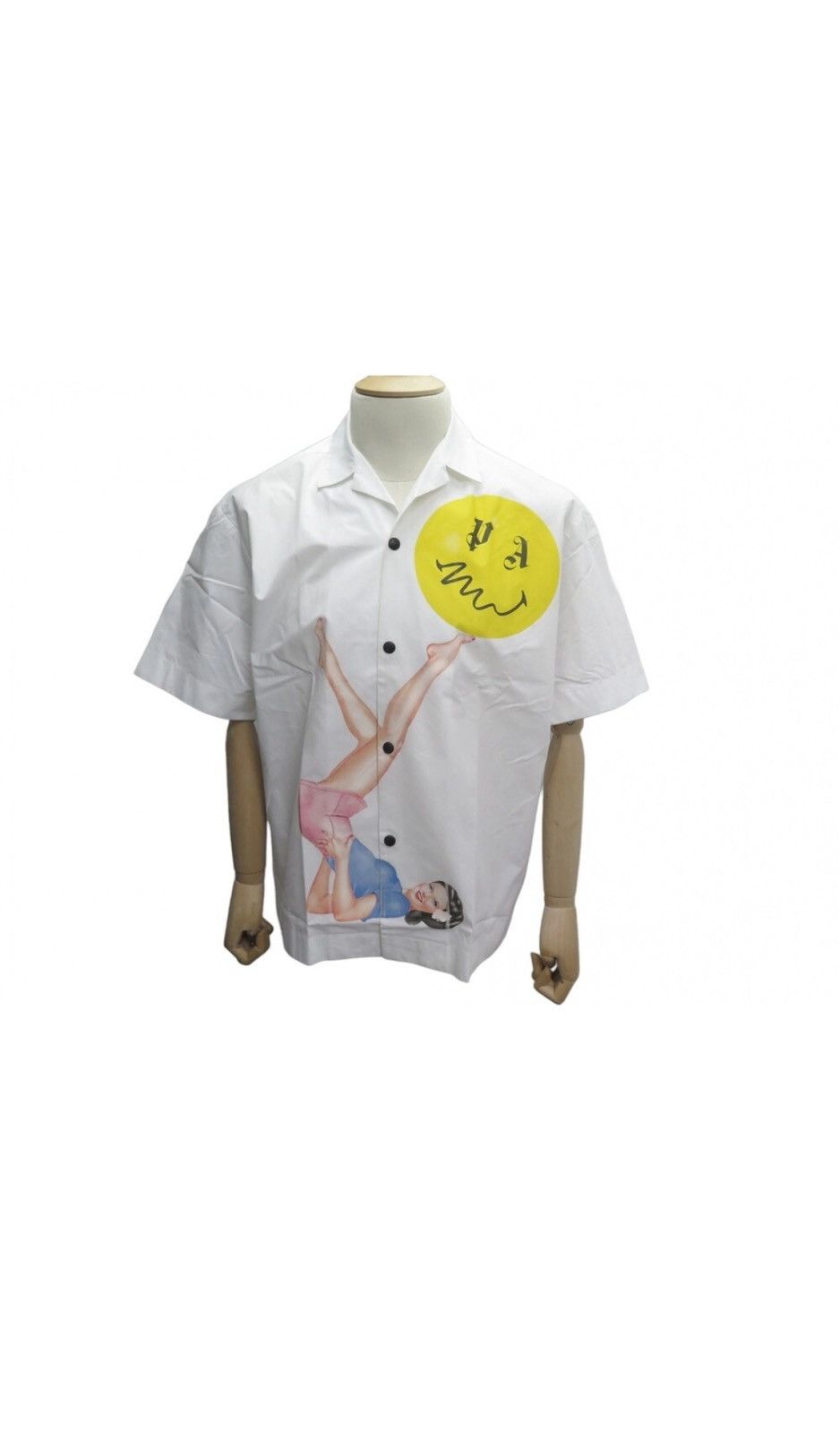 Image of Palm Angels Palm Angles Juggler Bowling Shirt in White, Men's (Size Small)