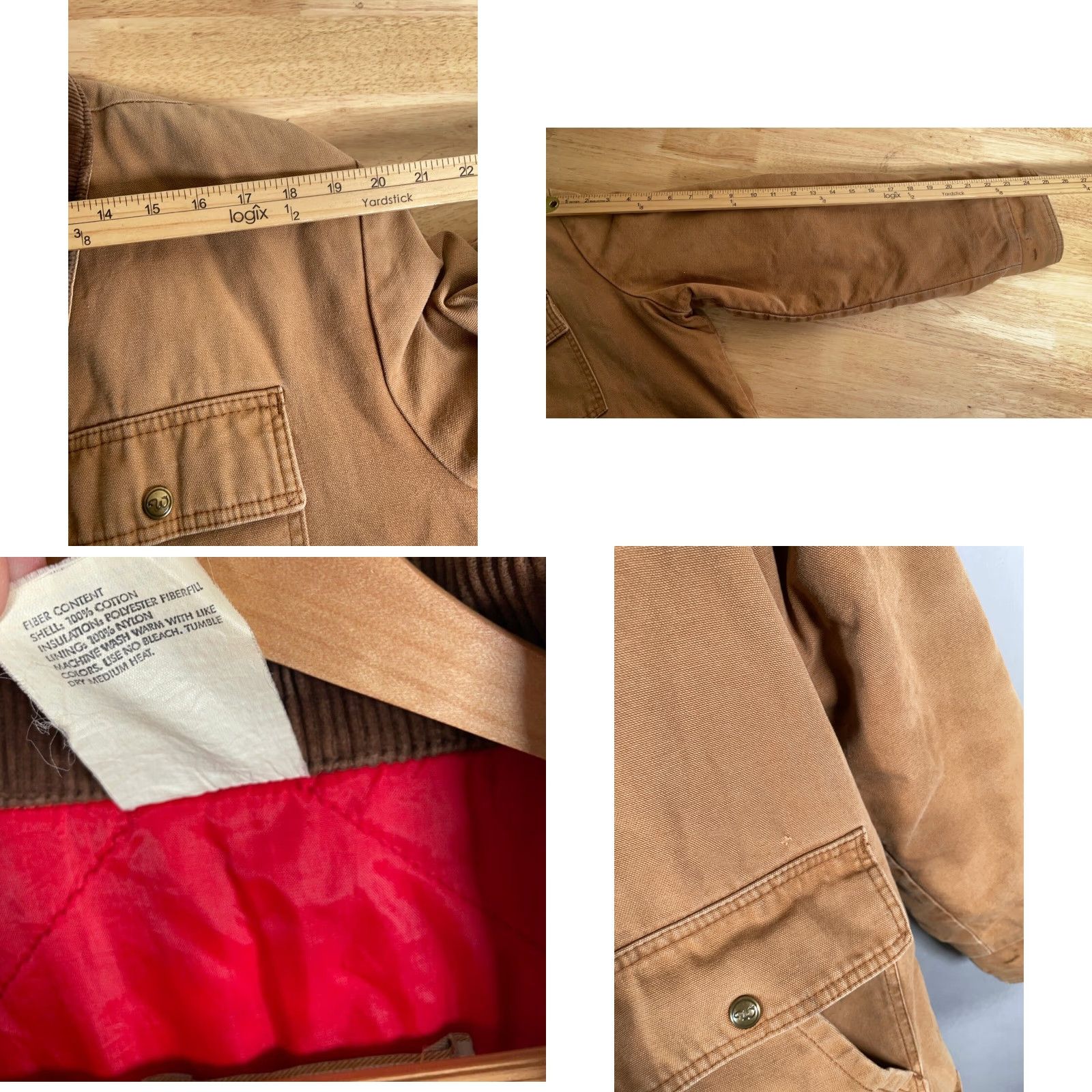 Walls Walls Vintage XL Tall Chore Jacket Pruf Blizzard Canvas Quilt Lined Brown Red Cotton Nylon Shell Bomber Coat Workwear Mens XLT Jacket Size US XL / EU 56 / 4 - 8 Thumbnail