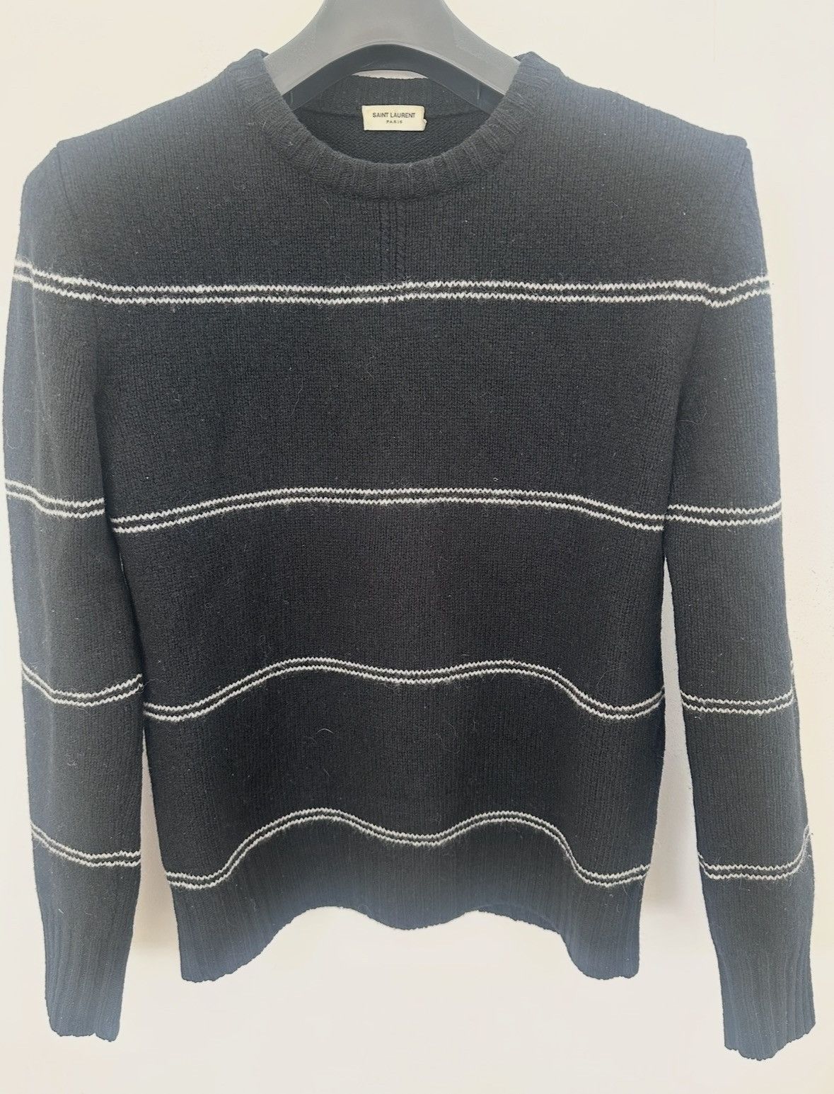 Saint Laurent Paris Hedi Slimane Saint Laurent FW14 Wool Black Stripe Sweater Size US M / EU 48-50 / 2 - 2 Thumbnail