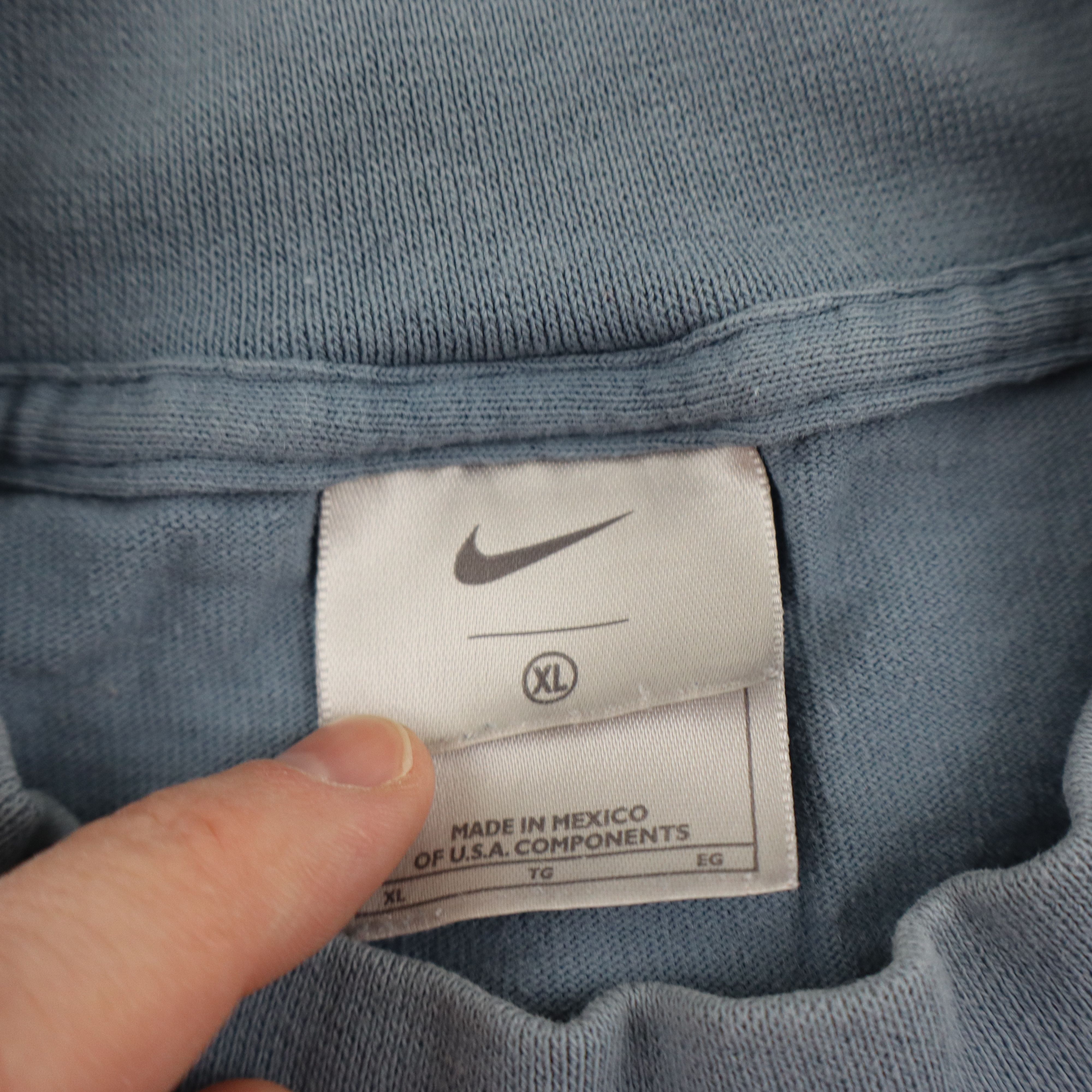 Nike × Vintage Vintage 90s Nike Mock Neck Mini Swoosh Long Sleeve T Shirt Size US XL / EU 56 / 4 - 5 Thumbnail