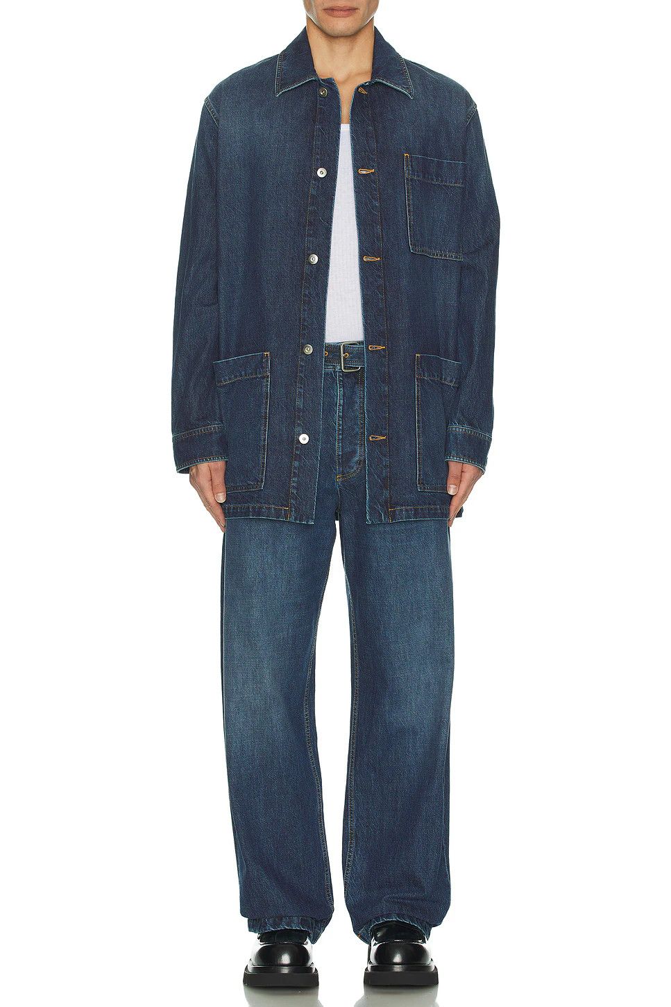 Bottega Veneta o1bcso1str0426 Denim Jacket in Blue Size US L / EU 52-54 / 3 - 4 Thumbnail