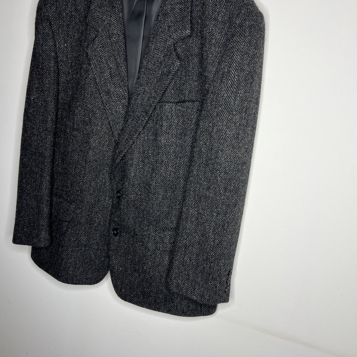 Harris Tweed Vtg Harris Tweed Grey Coat WOOL Jacket Blazer 42 R Size 42R - 2 Thumbnail